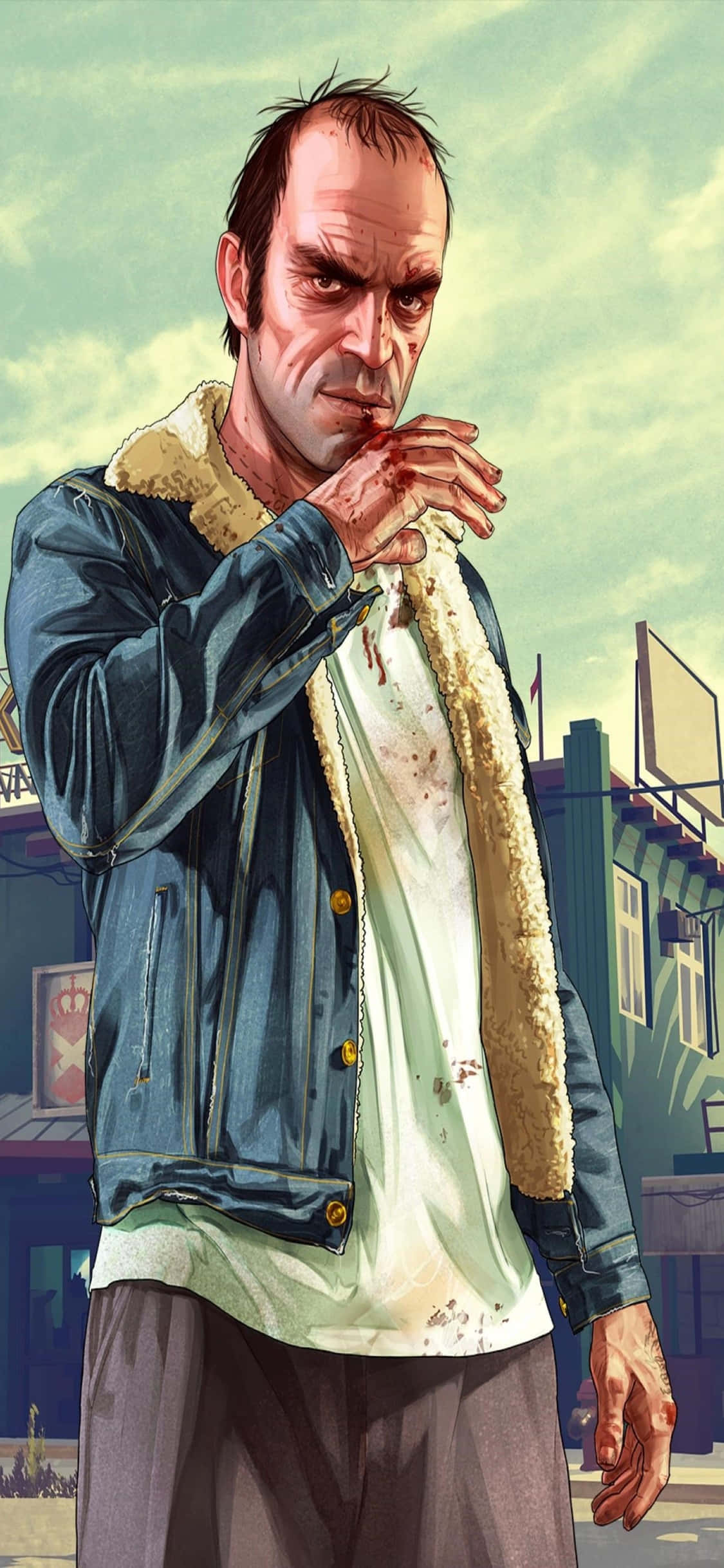 아이폰 X GTA V 배경 데님 입은 트레버 배경화면