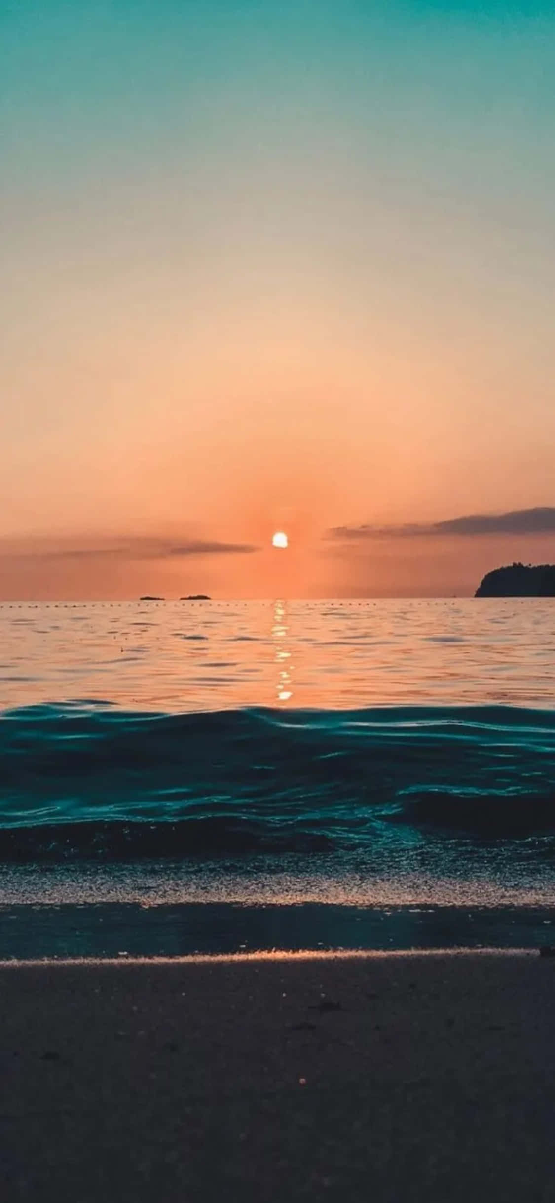 아이폰 XS 해변 일몰 배경 배경화면