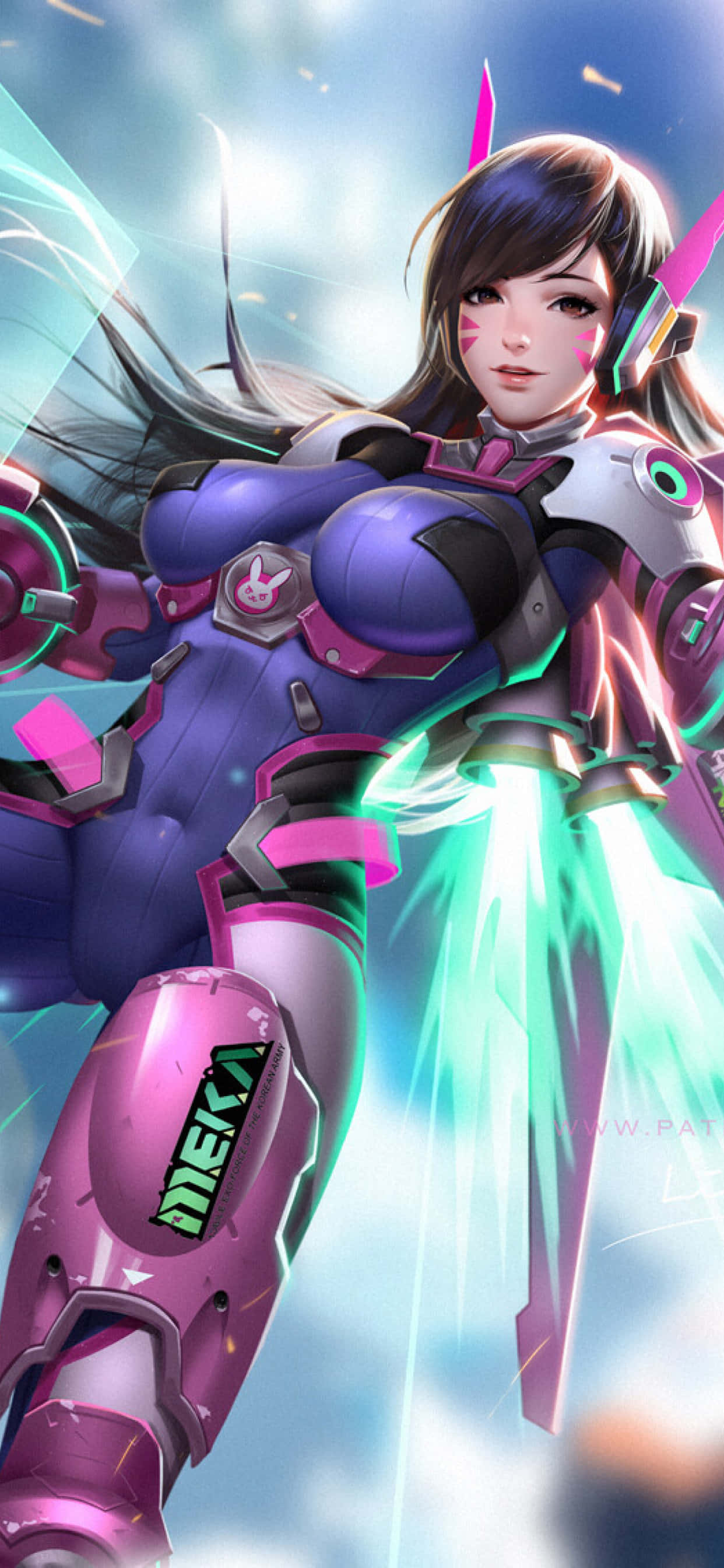 아이폰 Xs Max 오버워치 배경 날개 달린 D.Va 배경화면