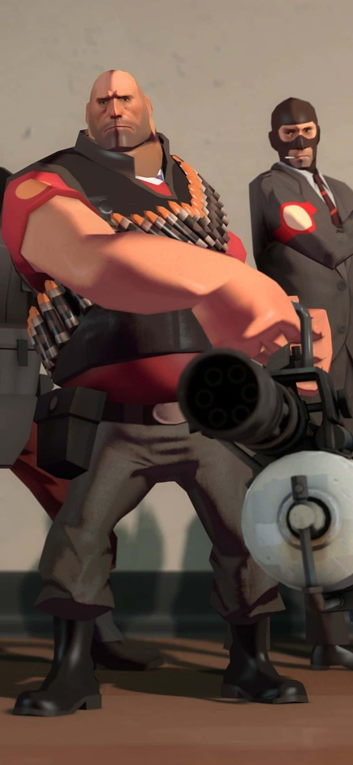 아이폰 XS Team Fortress 2 헤비와 스파이 배경화면