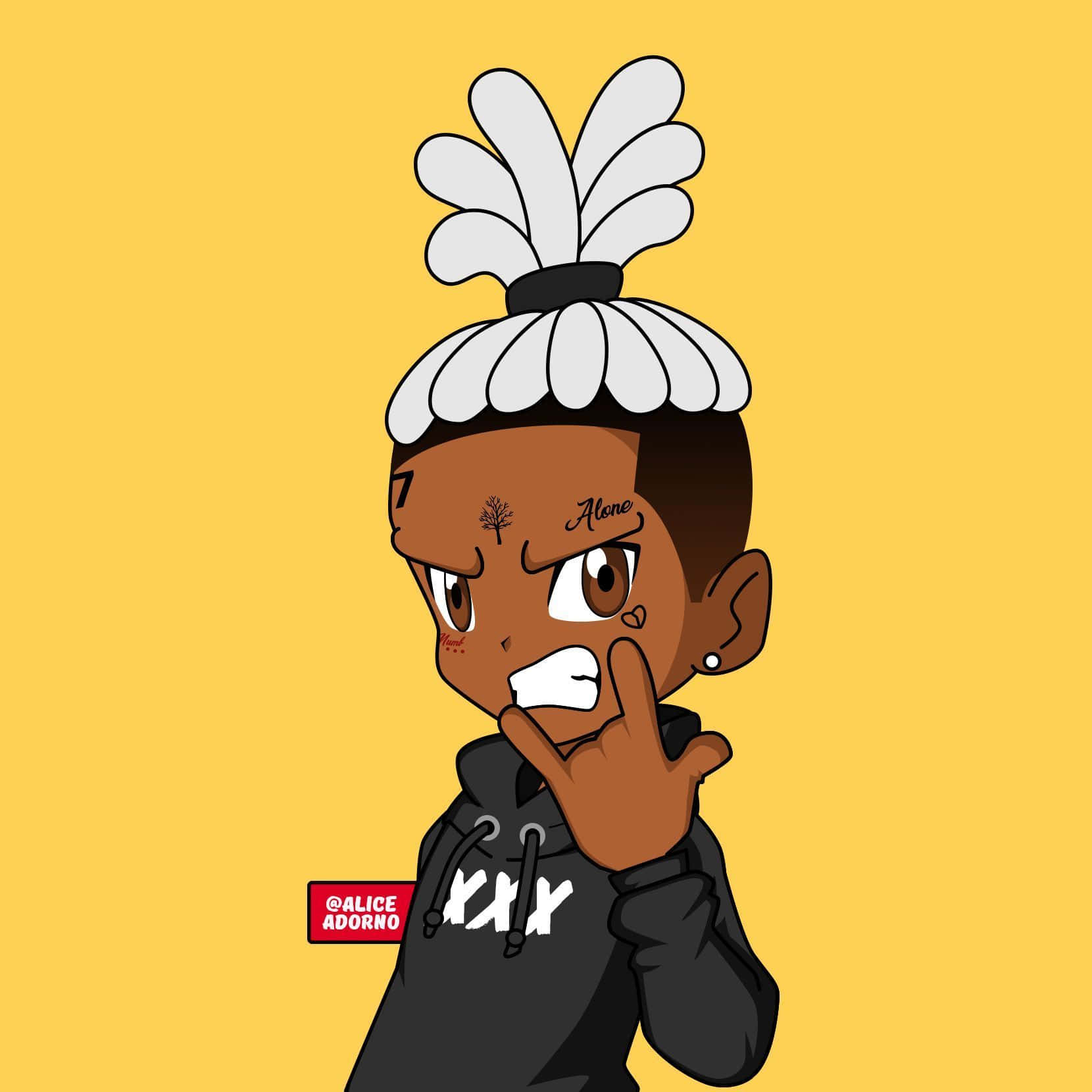XXXTentacion 만화 래퍼 락온 배경화면
