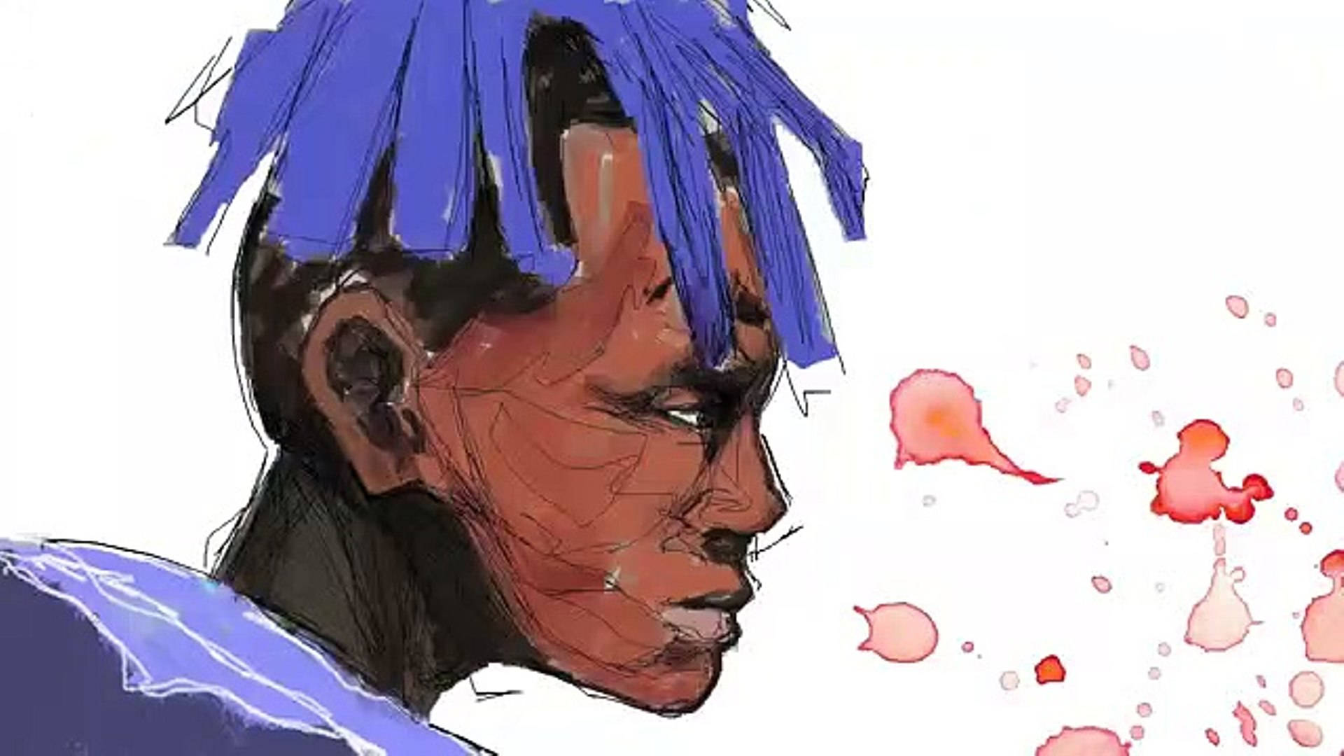 Xxxtentacion 애니메이션 수채화 아트 배경화면