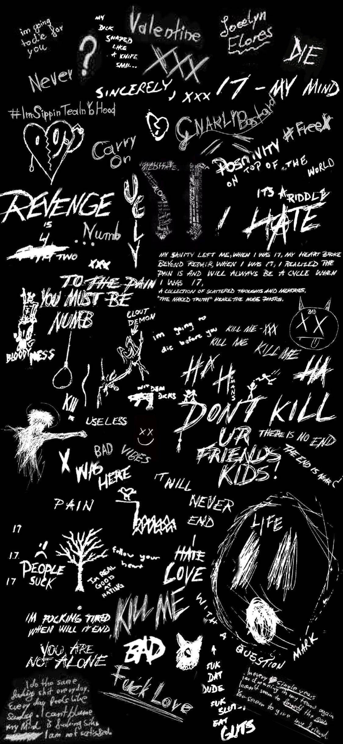 XXXTentacion 감성 노래 가사 콜라주 배경화면