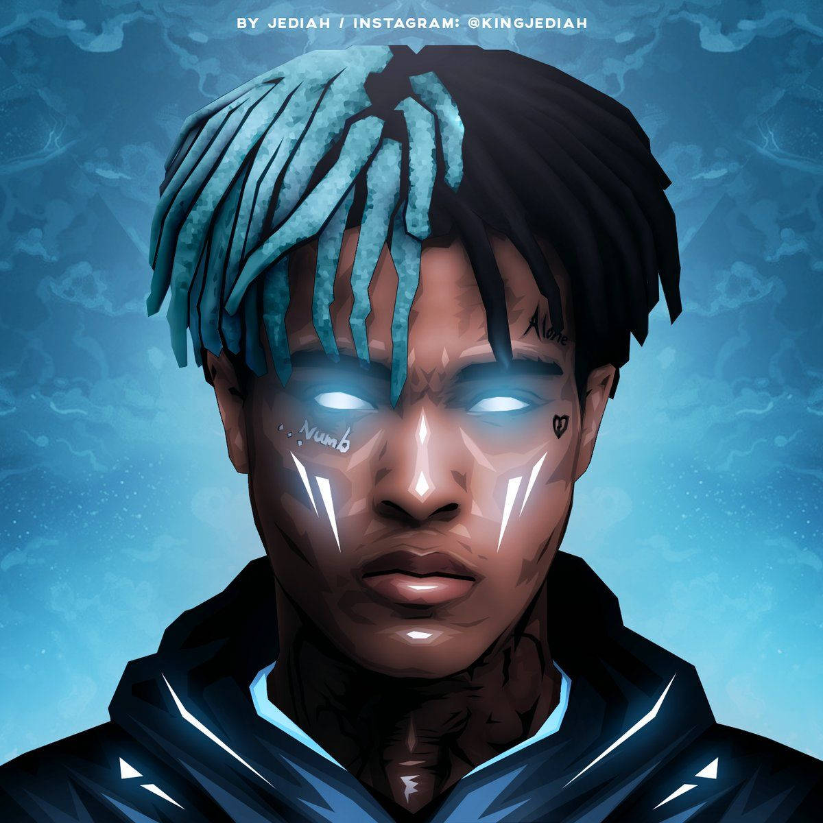 Xxxtentacion 애니메이션 블루 아트 배경화면