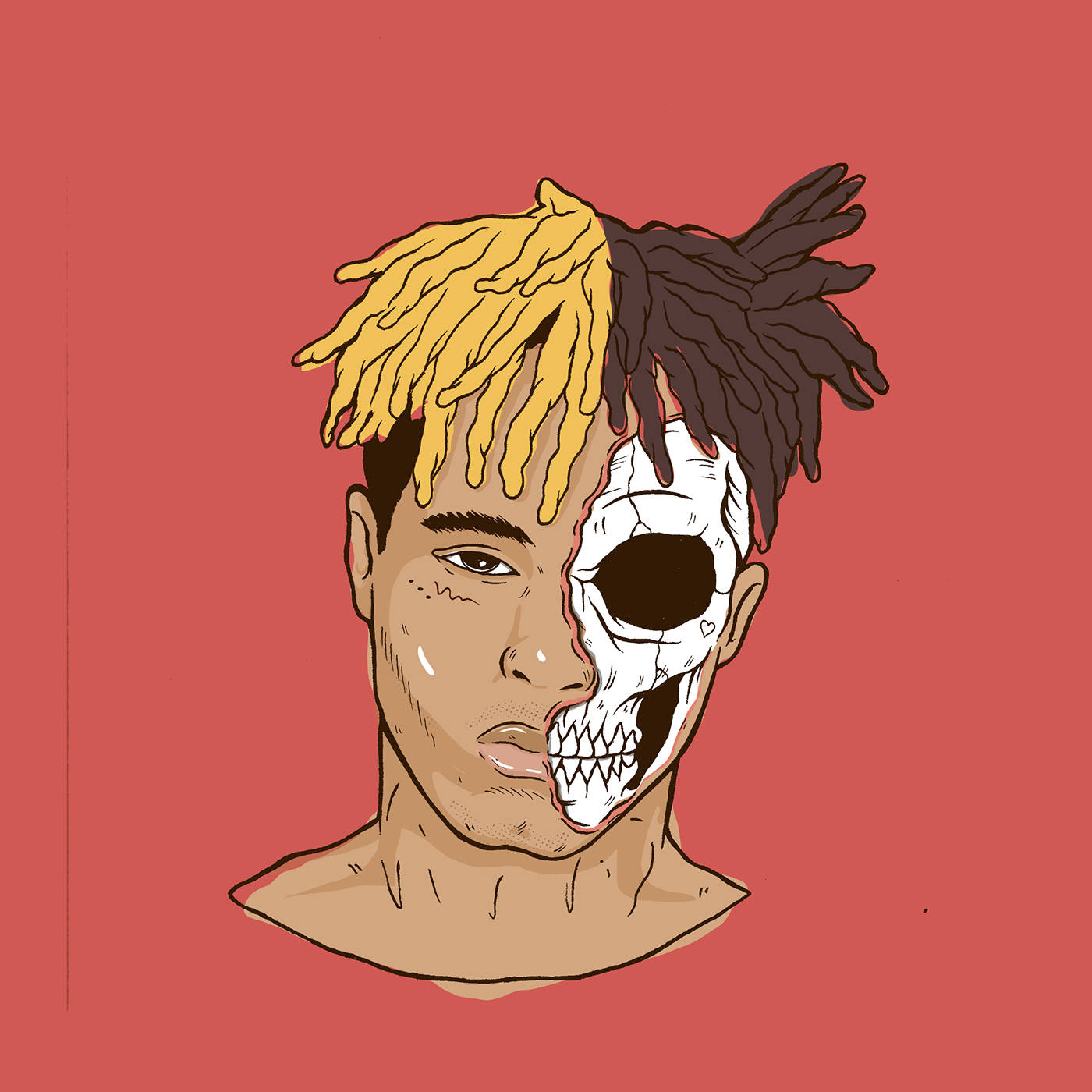 Xxxtentacion 애니메이션 스타일 아트 배경화면