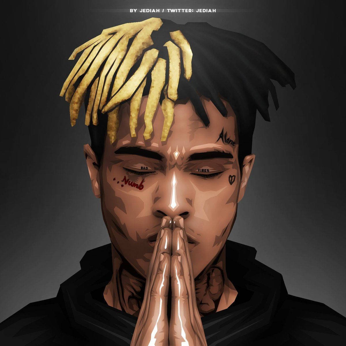 Xxxtentacion 애니메이션 기도하는 손 배경화면