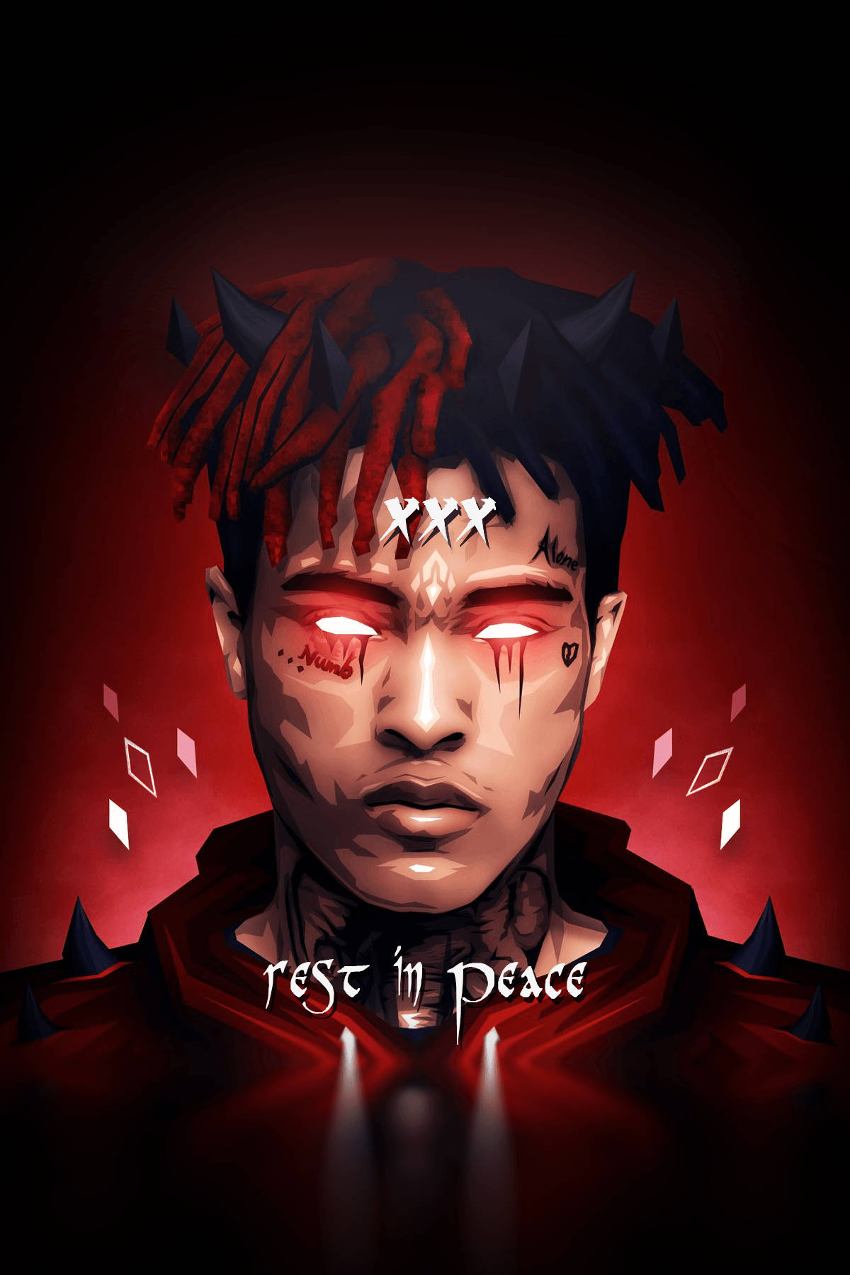 Xxxtentacion 애니메이션 래퍼 뿔 배경화면