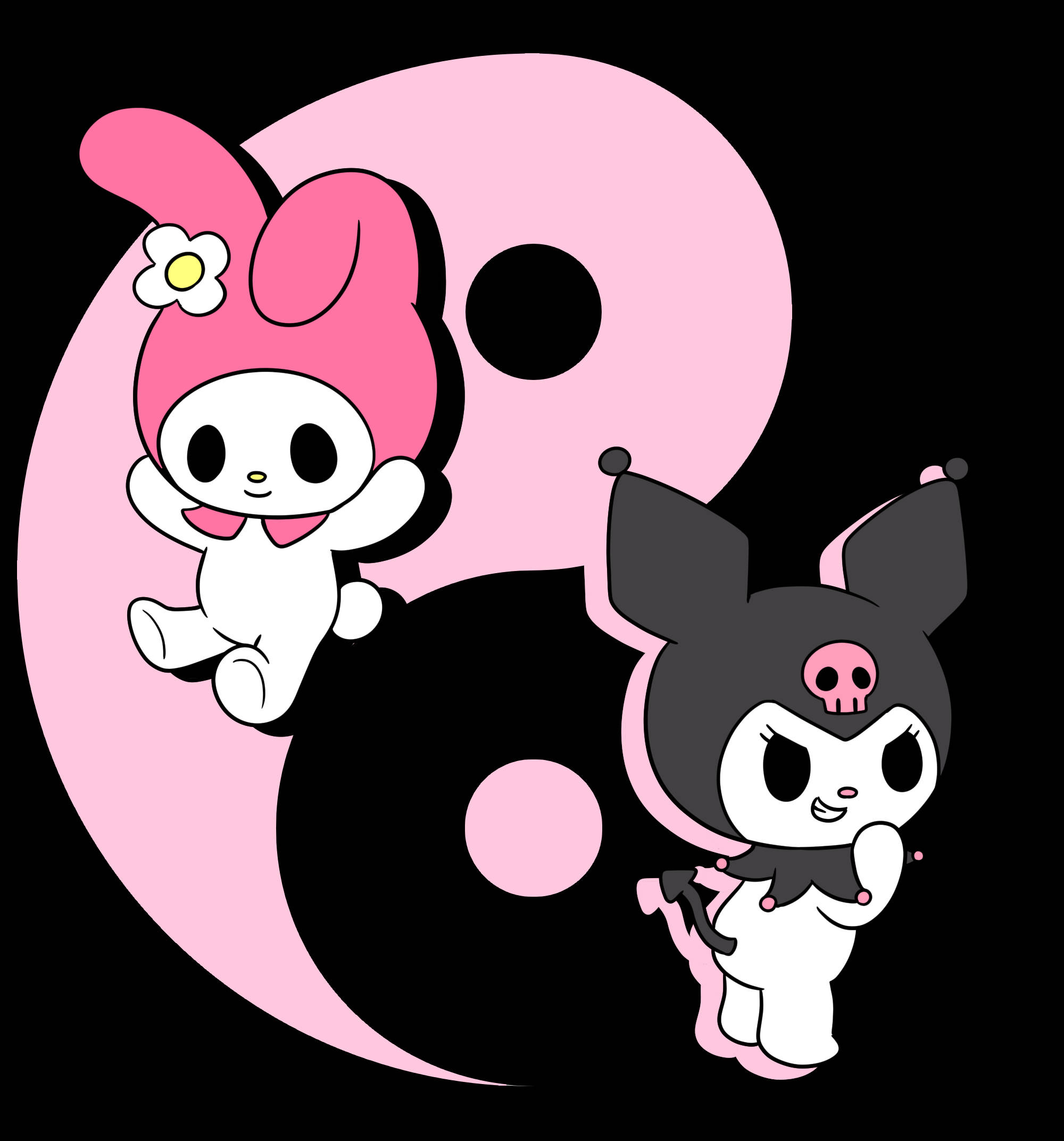 Yin Yang Kuromi And Melody 배경화면