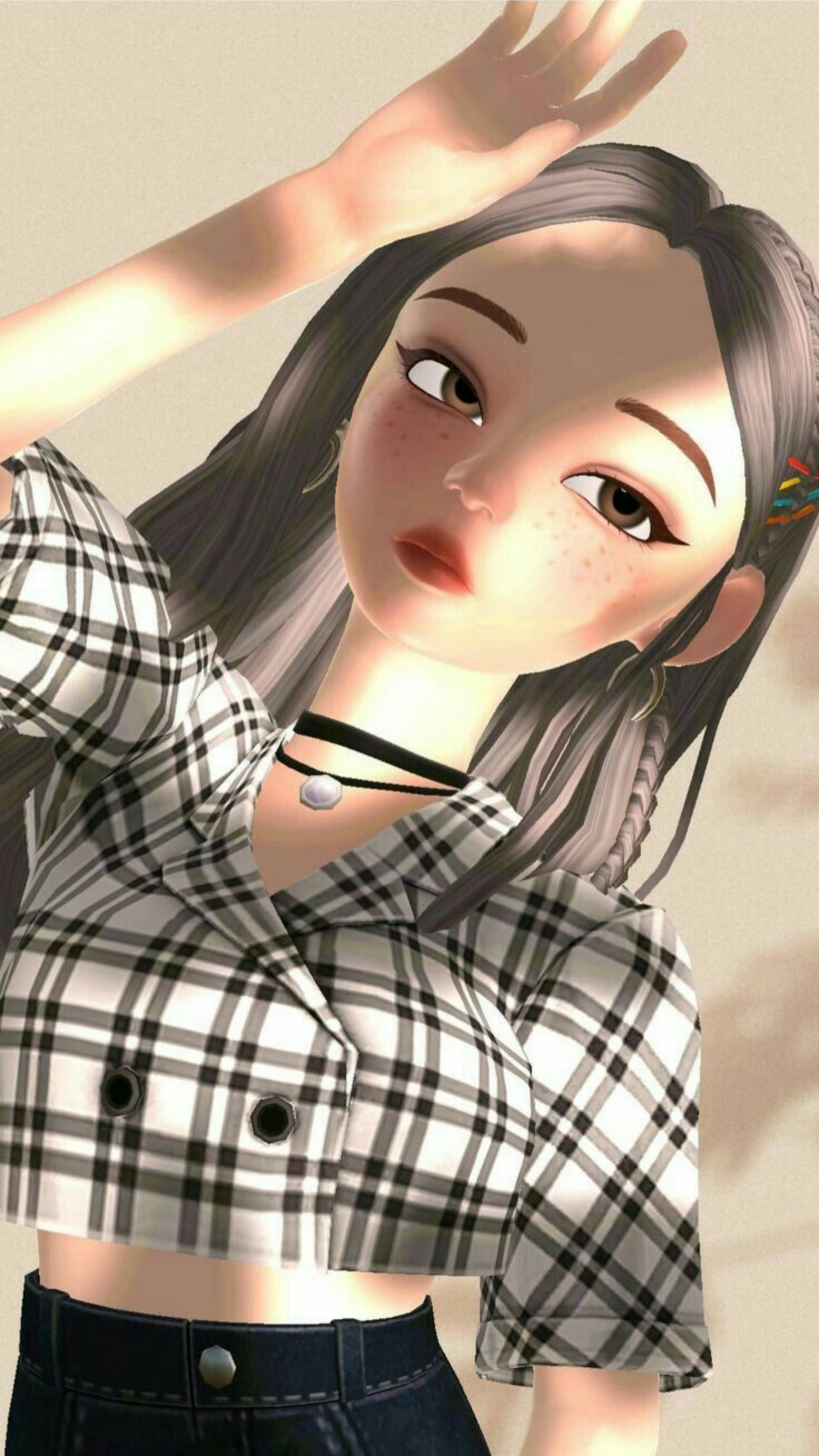 Zepeto 감성 실루엣 소녀 배경화면