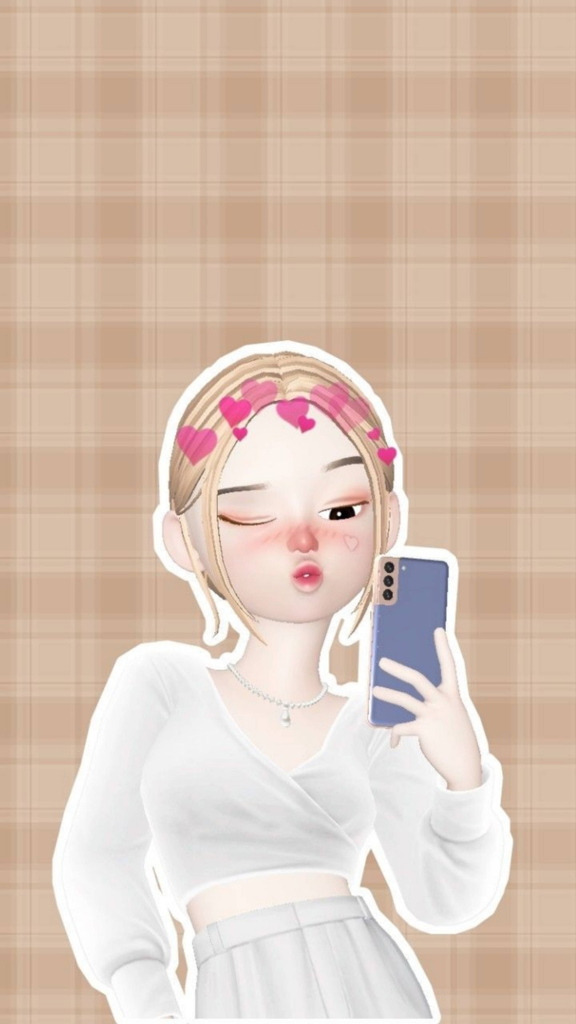 Zepeto 귀여운 여자 뾰루퉁한 입술 배경화면
