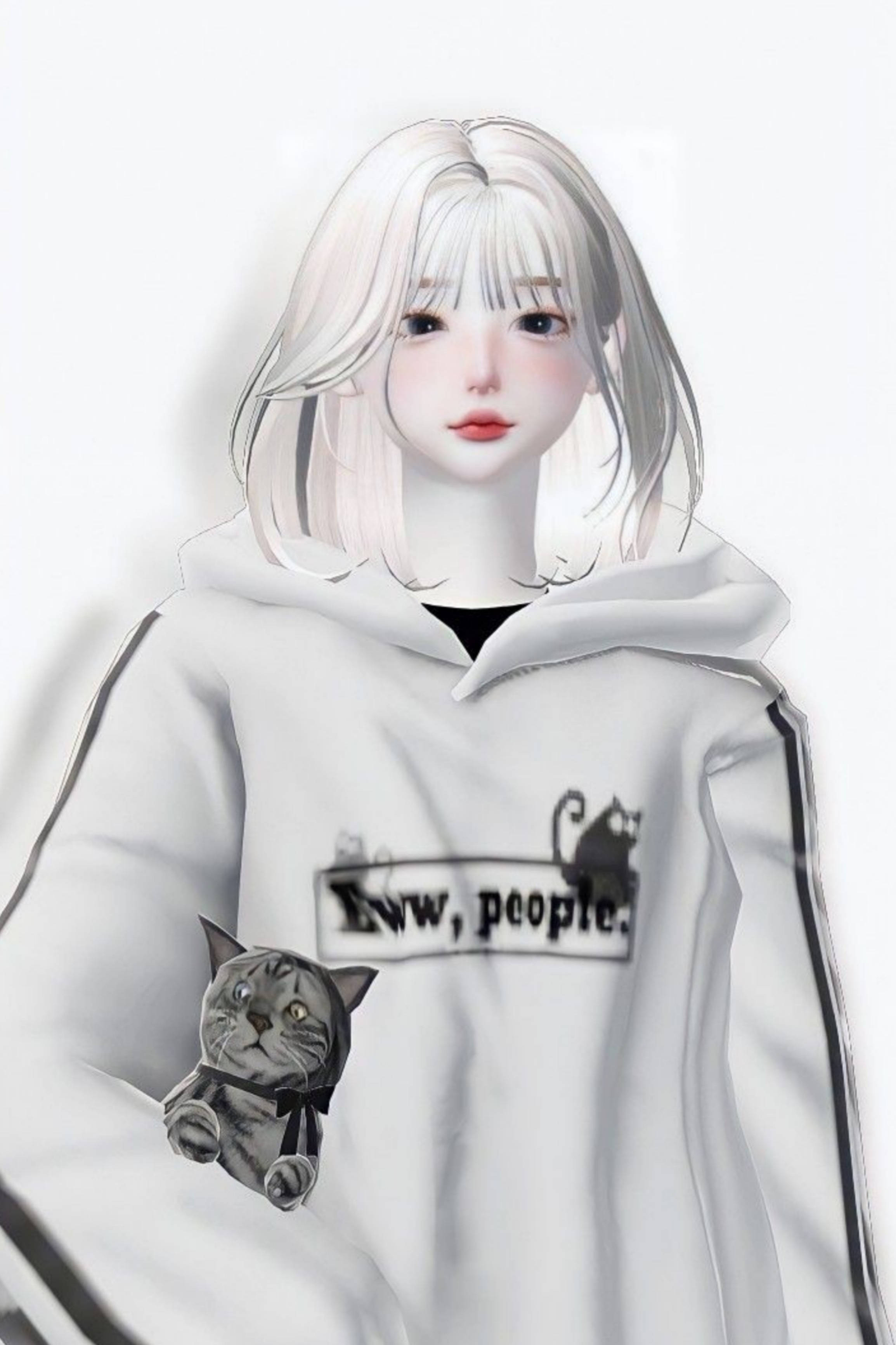 Zepeto 화이트 미학 소녀 배경화면