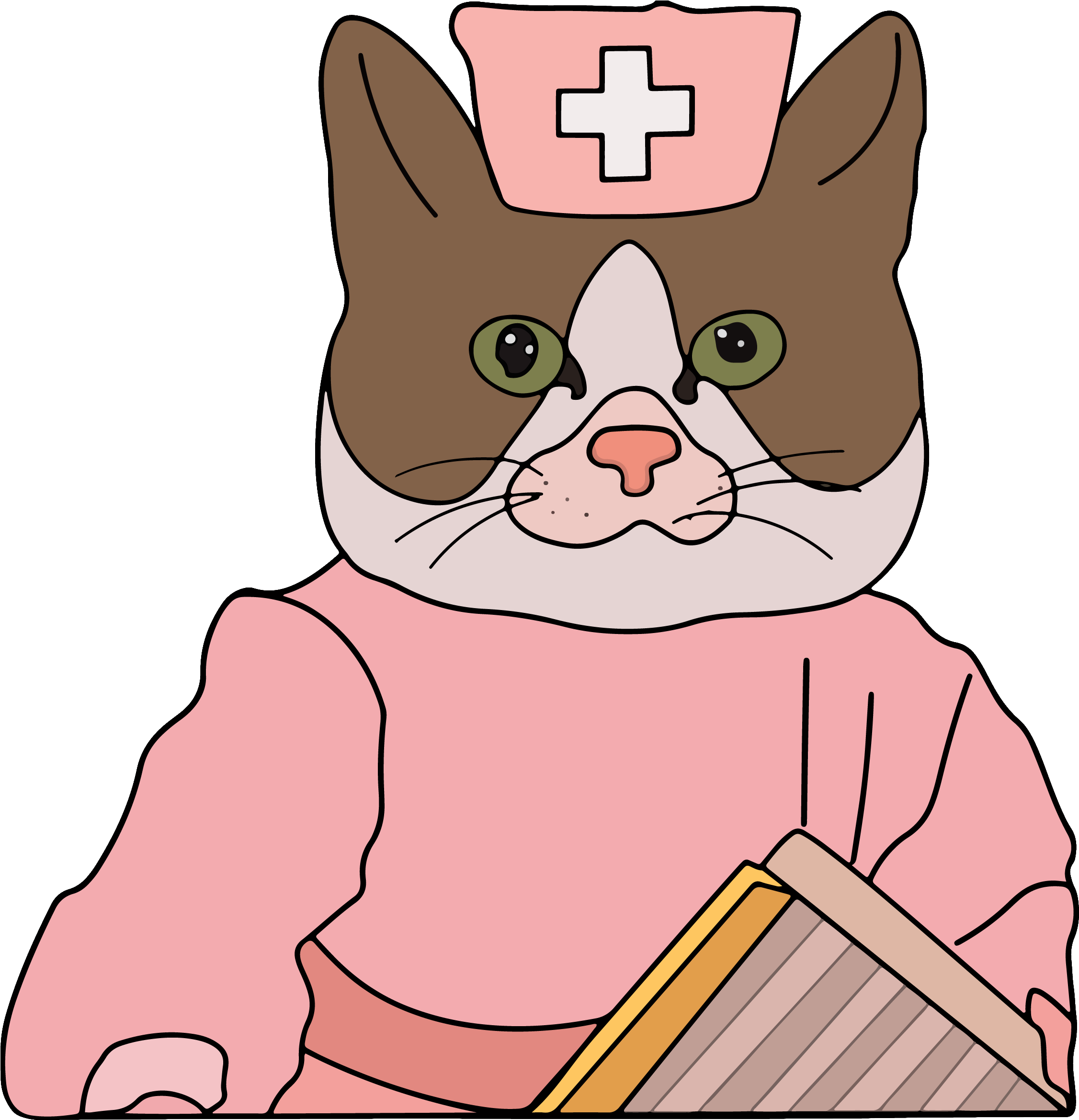 간호사 고양이 만화 밈 배경화면