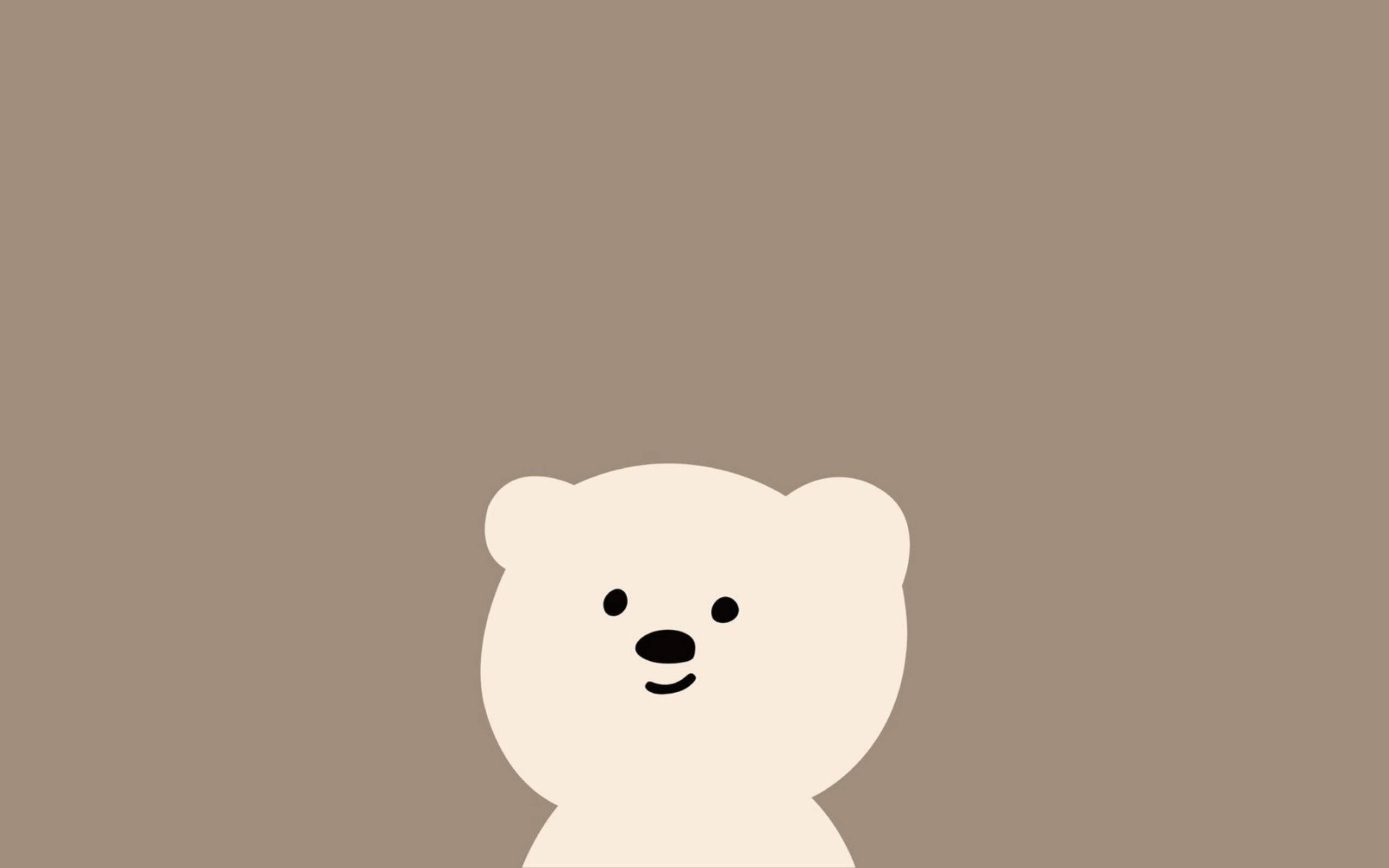 갈색 감성 곰 노트북 배경화면