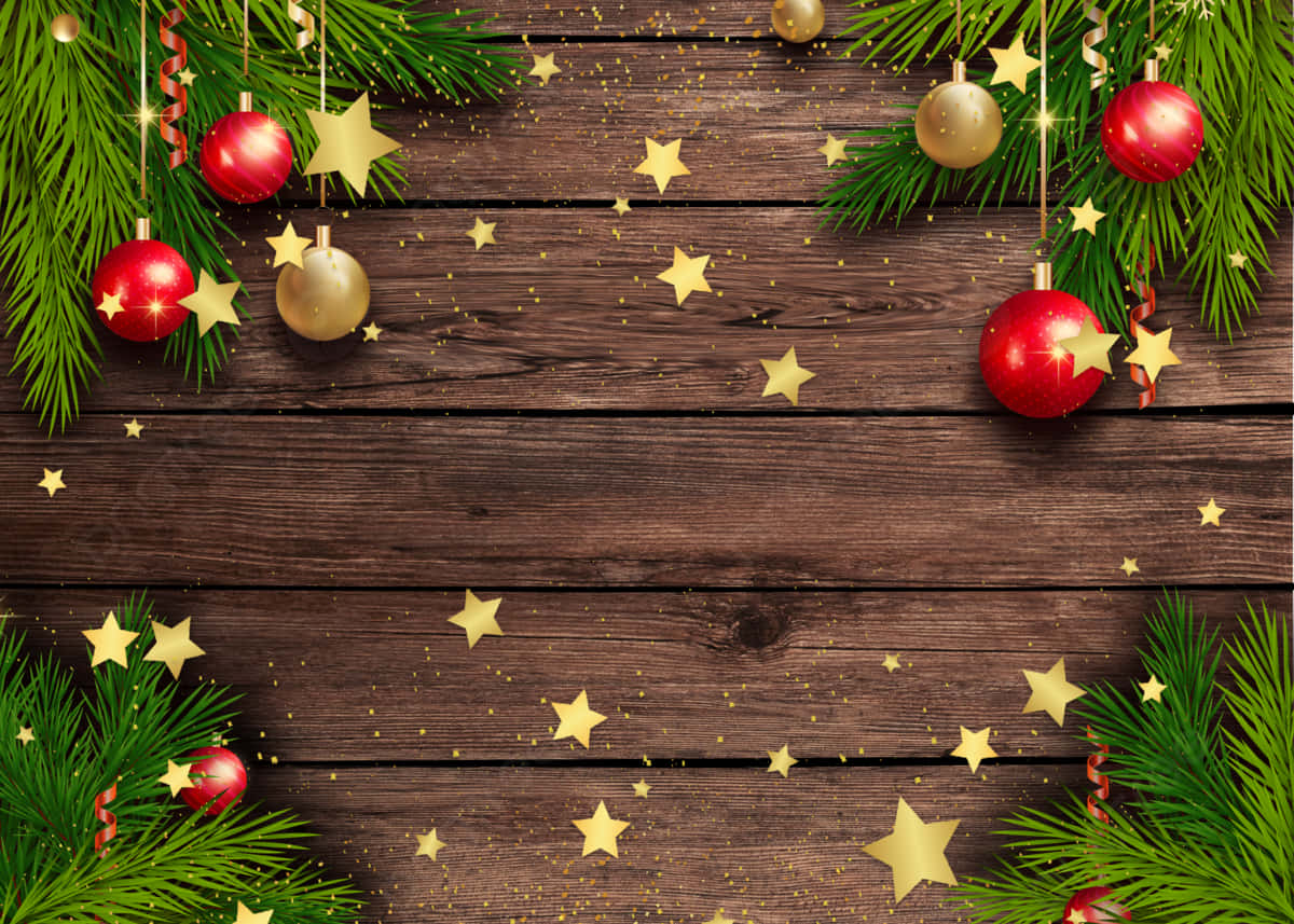 갈색 소박한 나무와 액자 크리스마스 팀즈 배경 배경화면