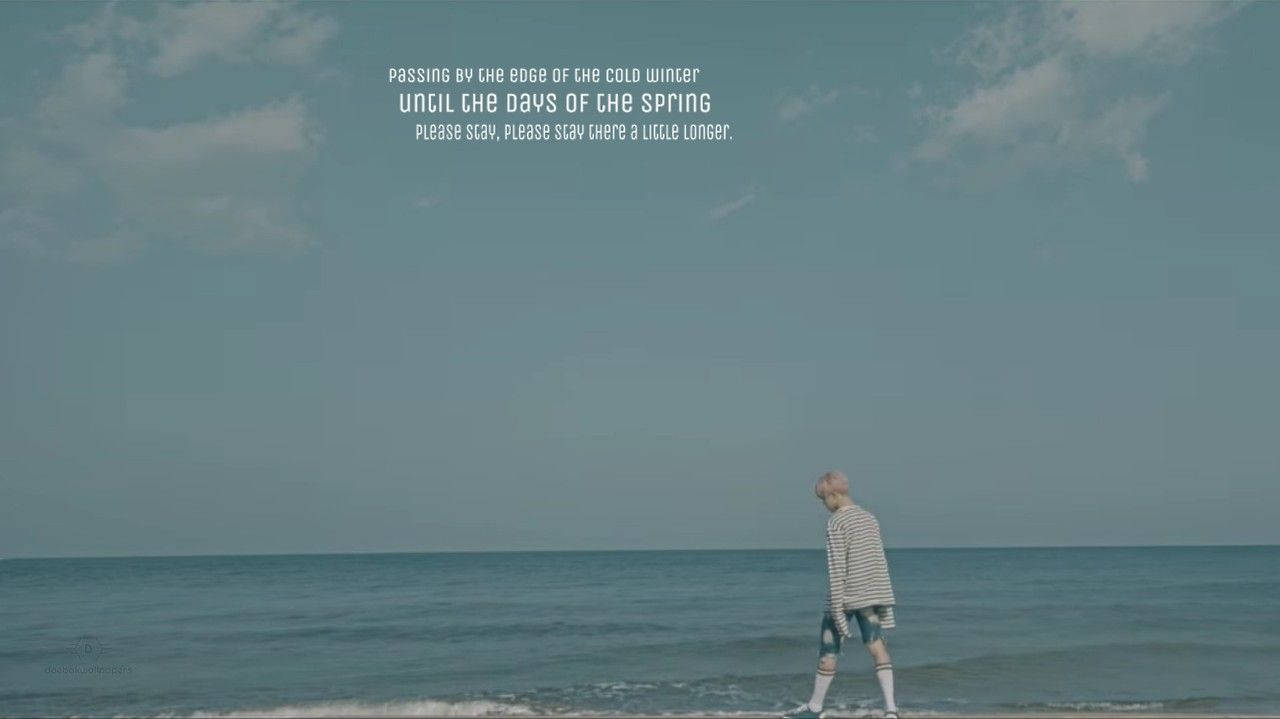 감성적인 BTS 지민 해변 사진 배경화면