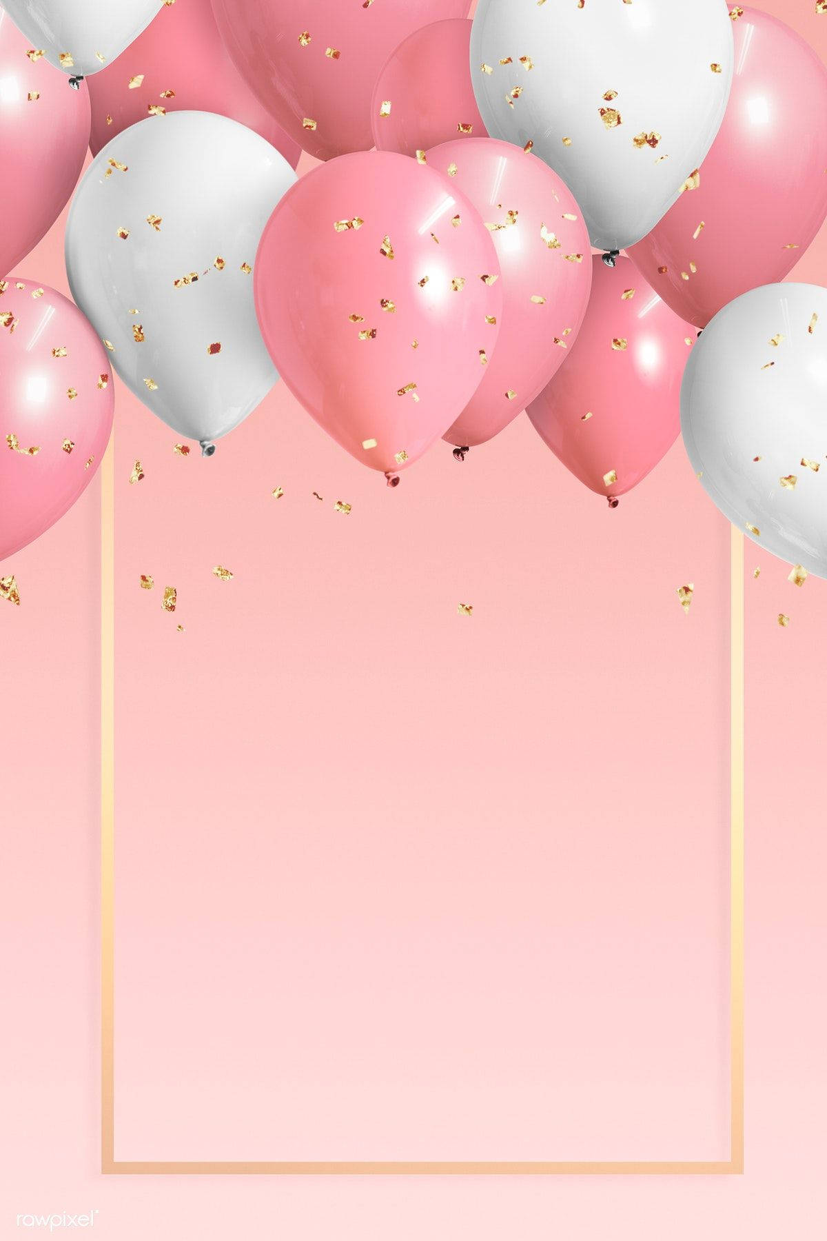 감성적인 생일 핑크 풍선 배경화면