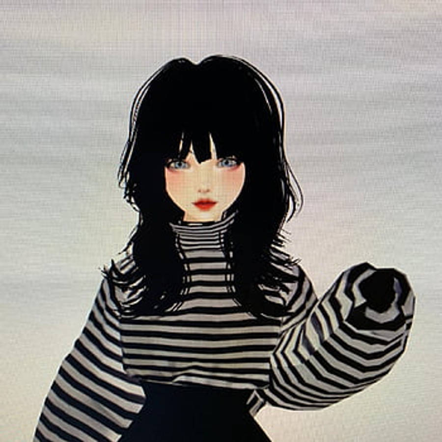 감성적인 애니메이션 부끄러워하는 이모 걸 배경화면