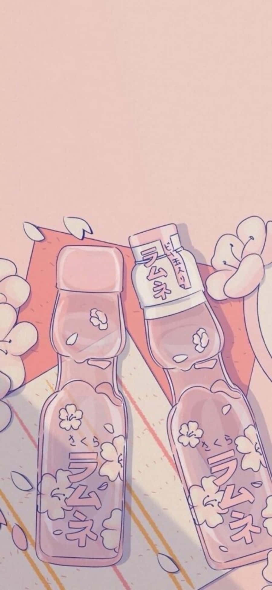미적 핑크 카와이 병음료 배경화면