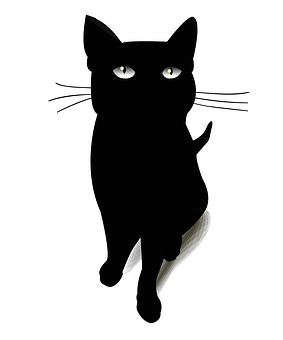 검은 고양이 실루엣 일러스트