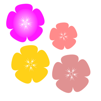검은 배경 위의 화려한 벡터 꽃들 배경화면