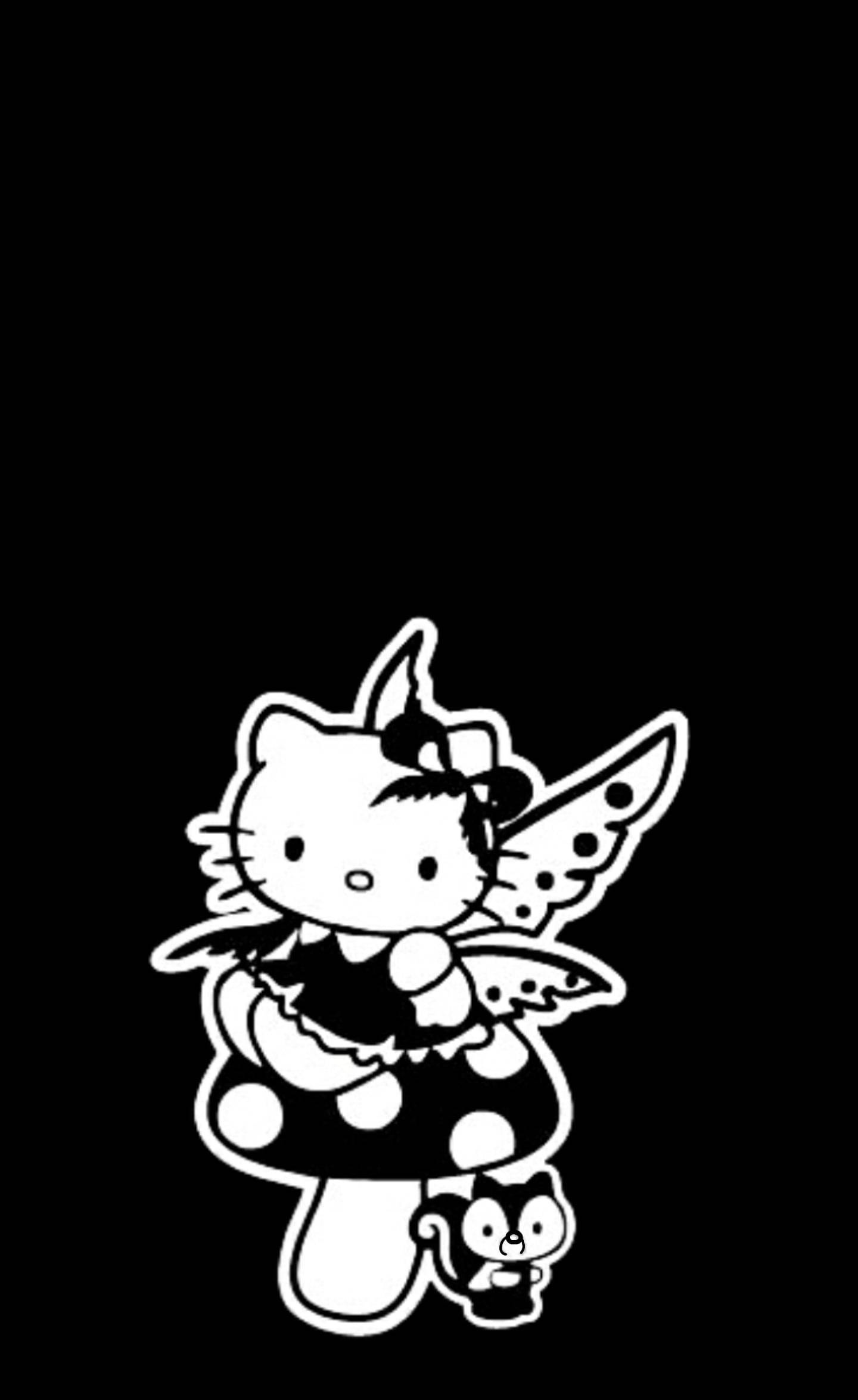 검은색 요정 의상의 헬로키티 배경화면