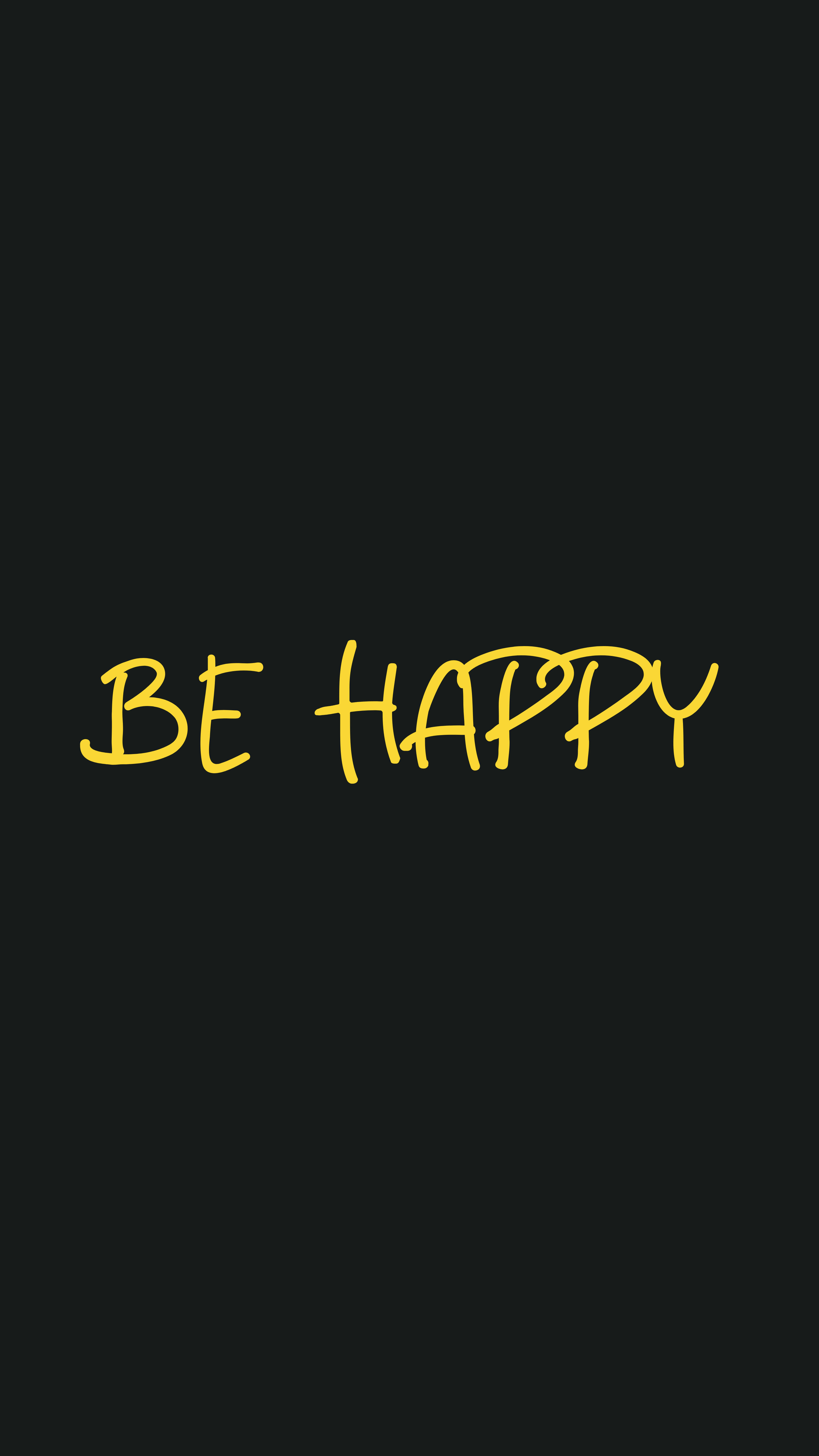 검정과 노랑의 Be Happy 배경화면