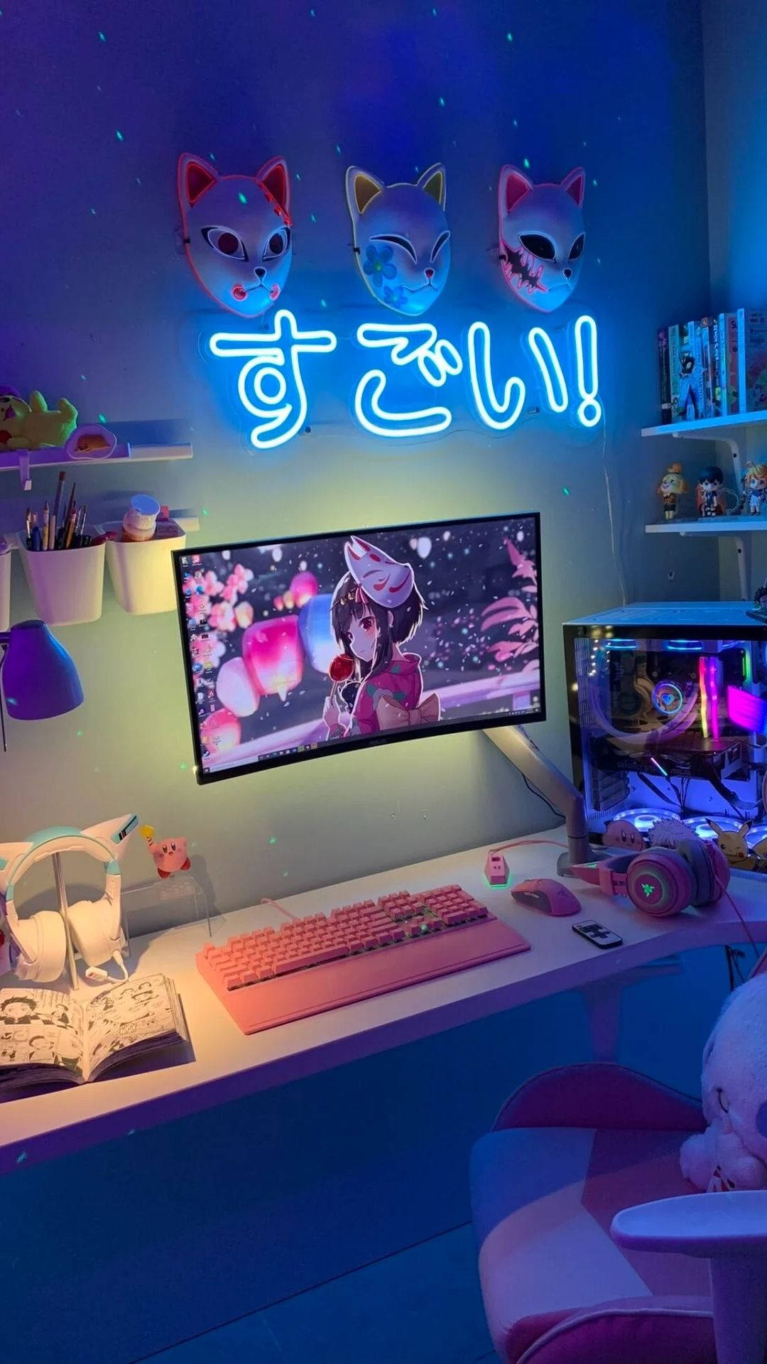게이머의 애니메이션 방 배경화면