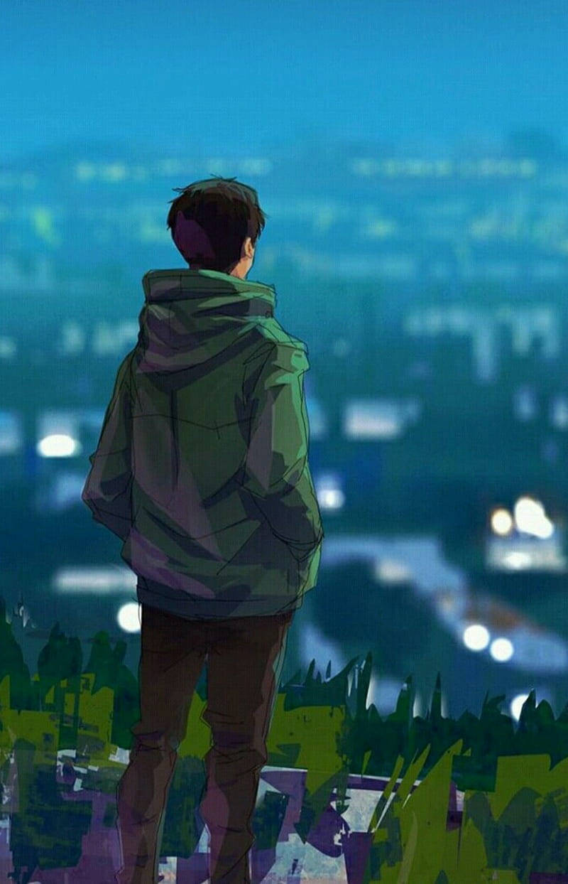 고독한 소년 애니 밀리터리 그린 자켓 배경화면