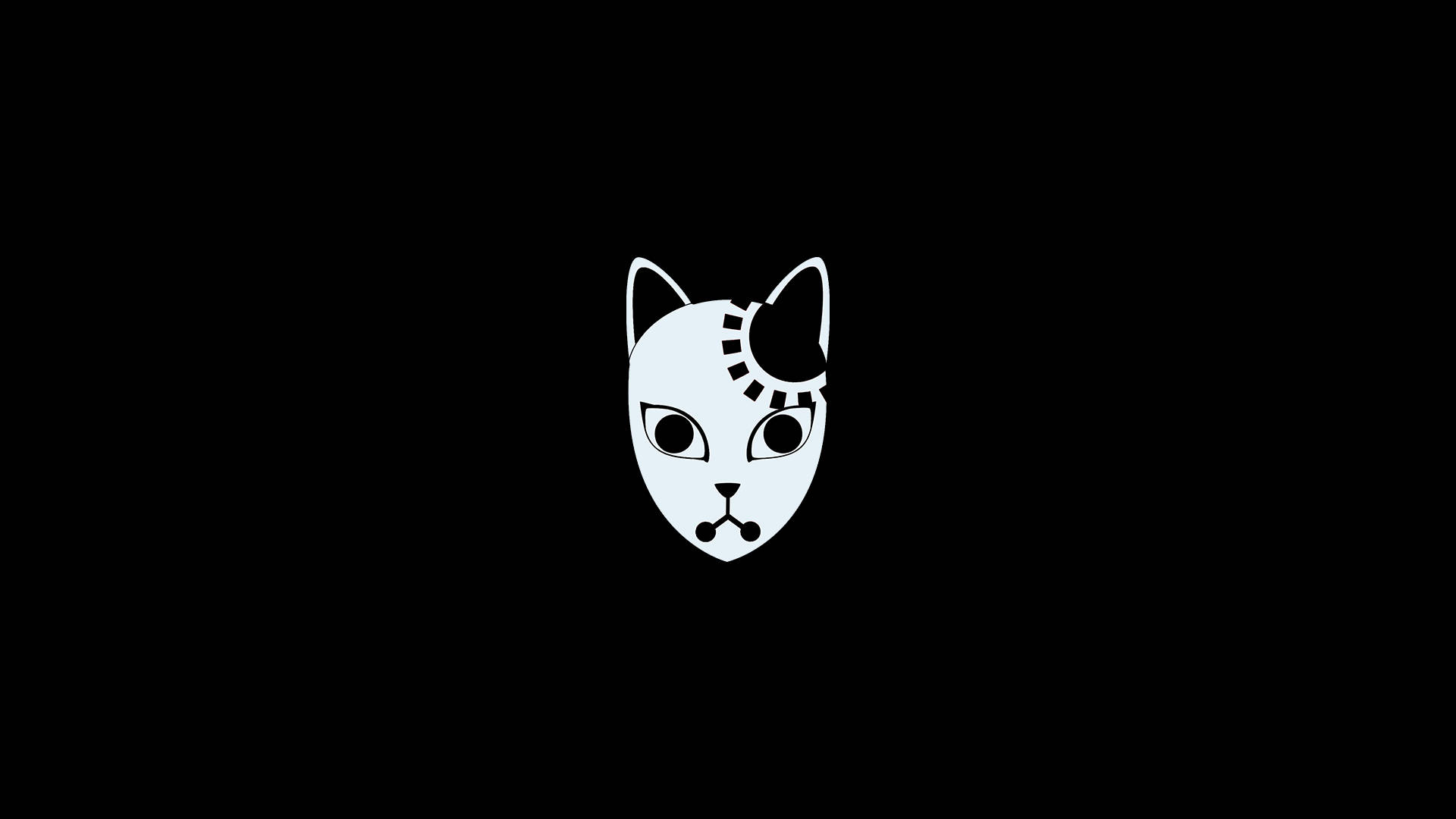 고양이 디자인 귀살대 가면 배경화면