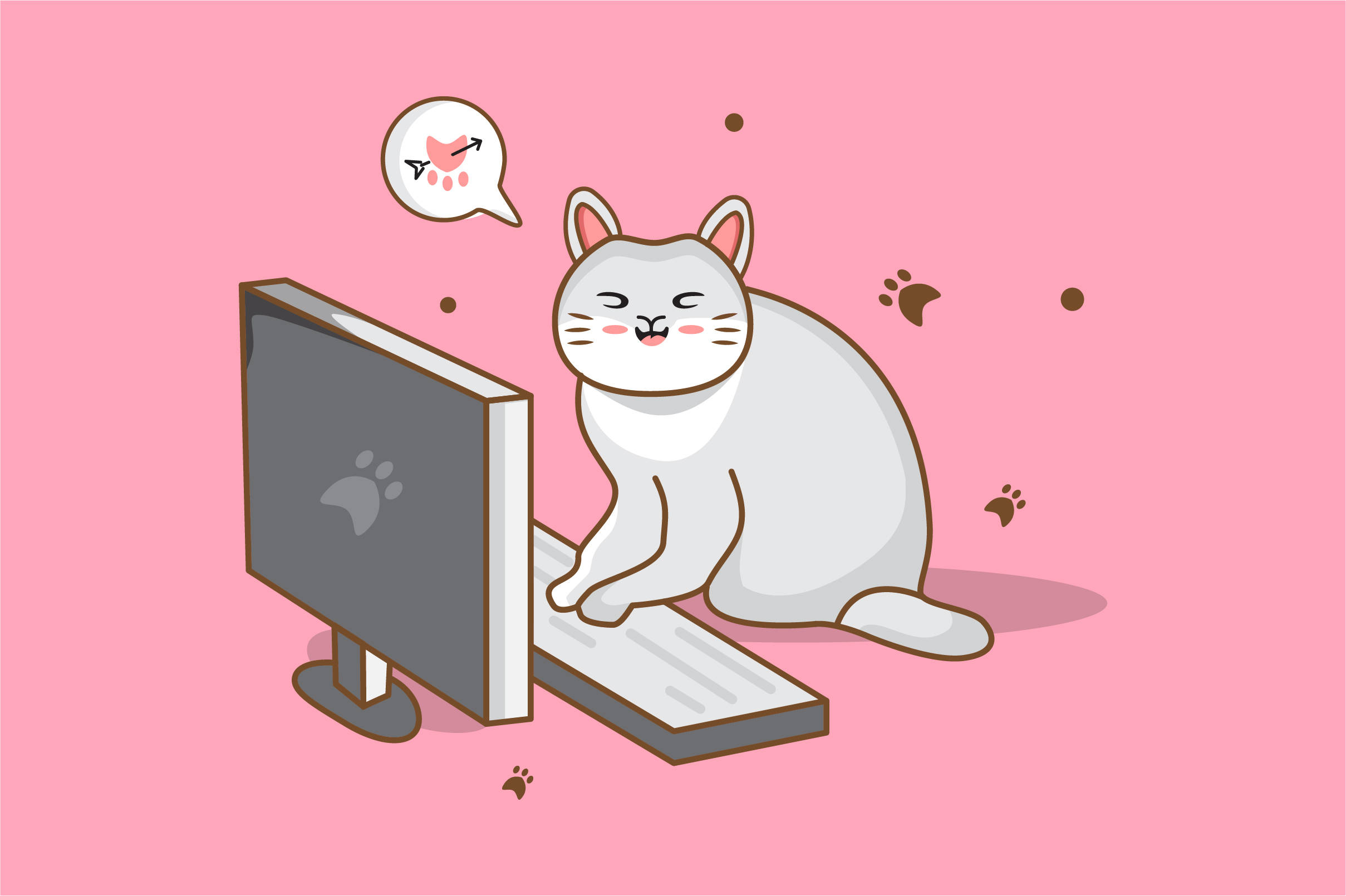 고양이 컴퓨터 키보드 아트 배경화면