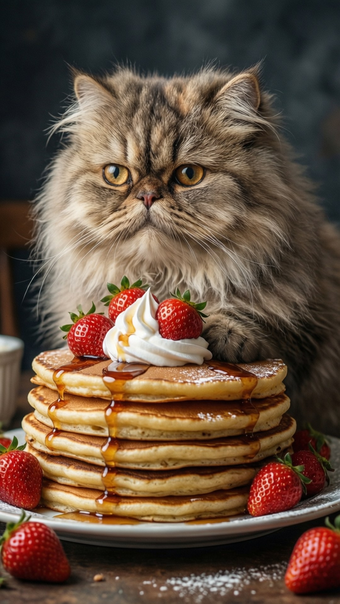고양이 팬케이크 탑 배경화면