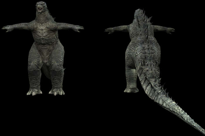고질라 3D 모델 비교 배경화면
