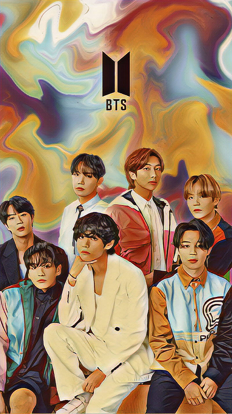 귀여운 BTS 그림 캔버스 배경화면