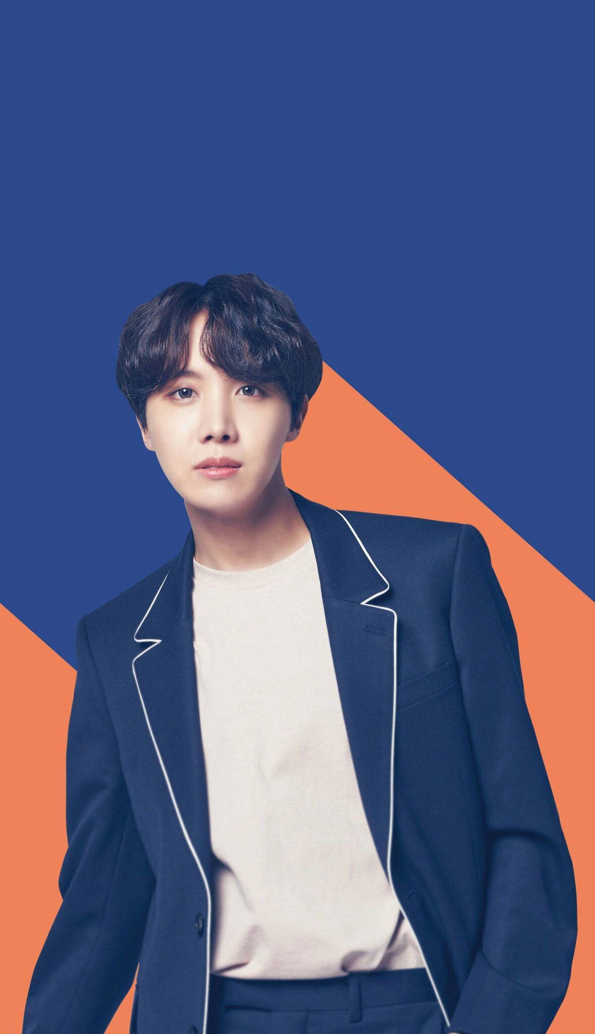 귀여운 BTS 제이홉 블루 앤 오렌지 배경화면