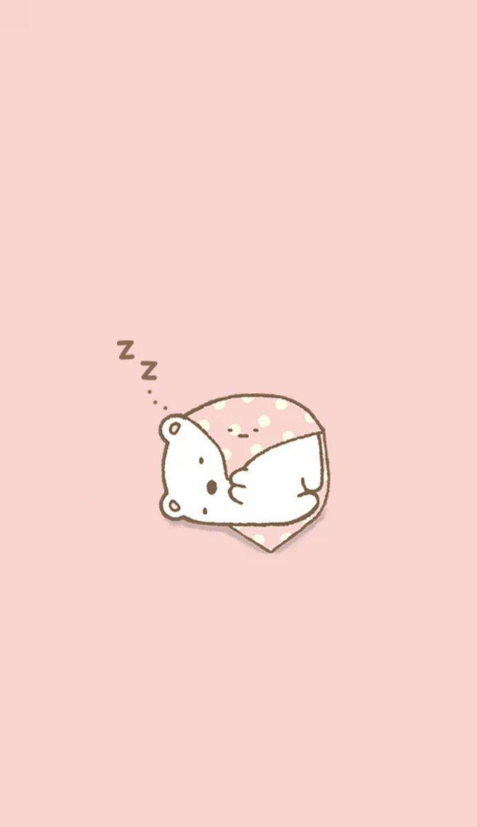 귀여운 HD 잠자는 흰 곰 배경화면