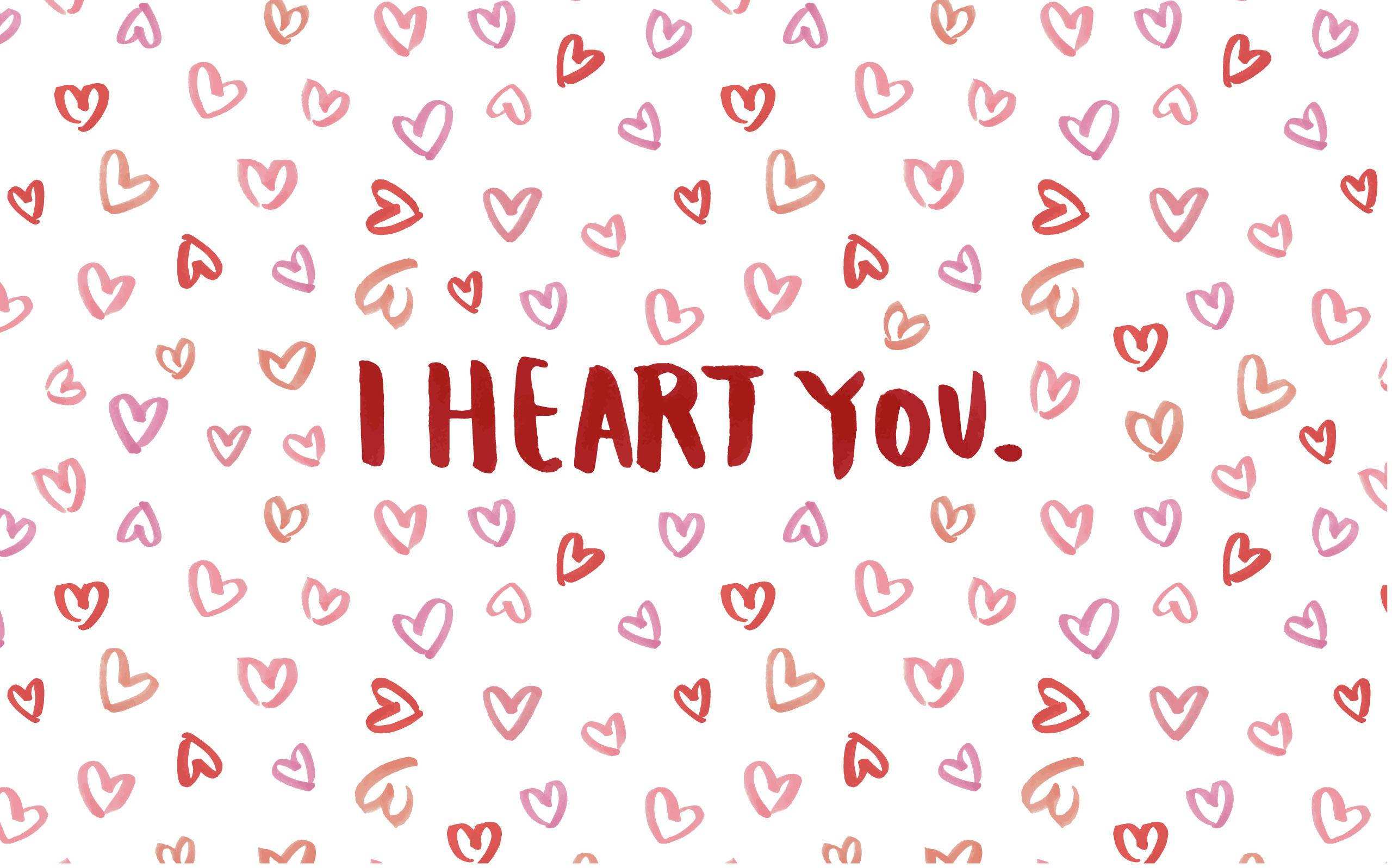 귀여운 감성 I Heart You 컴퓨터용 배경화면