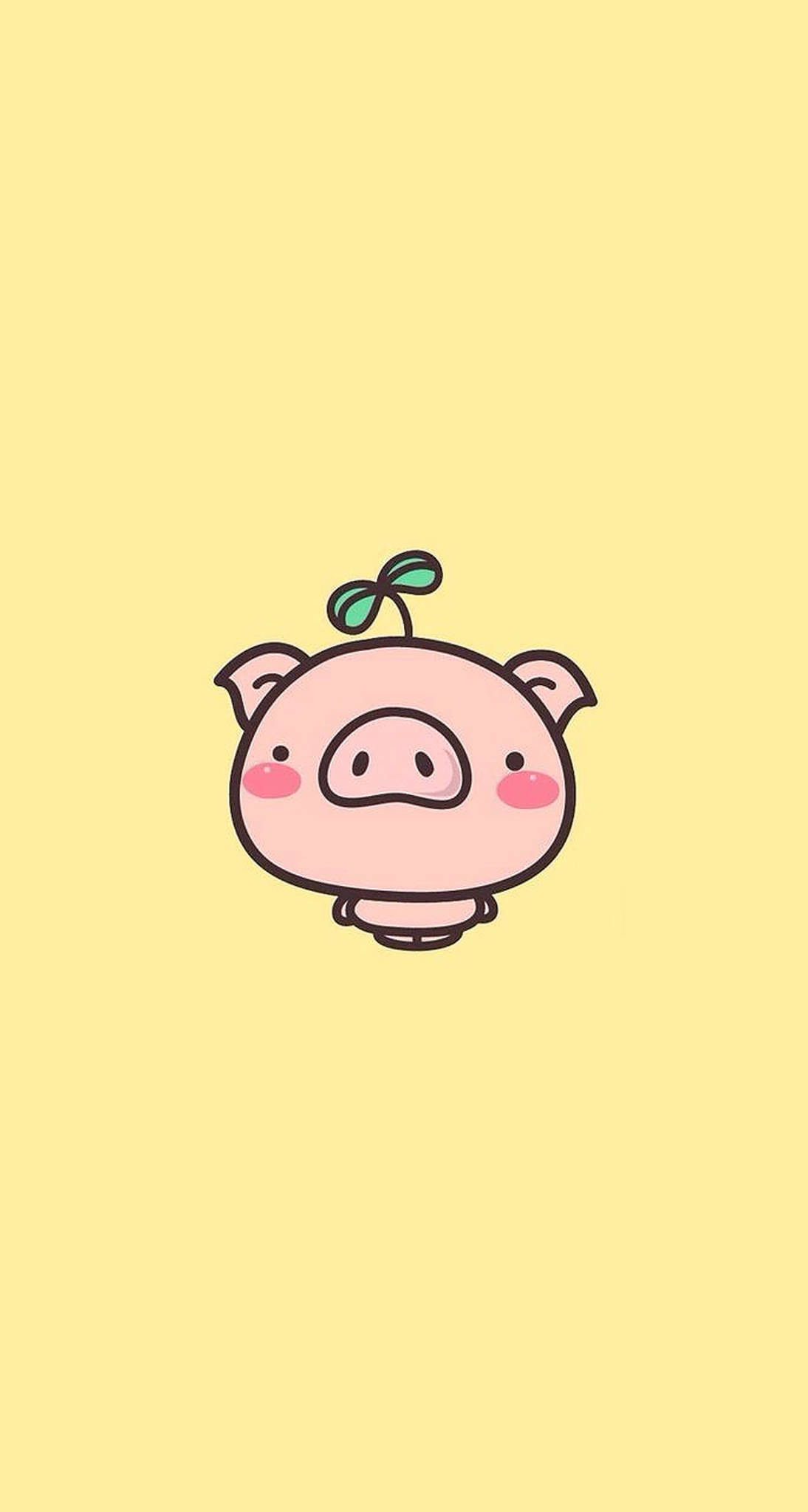 귀여운 돼지 큰 머리 배경화면