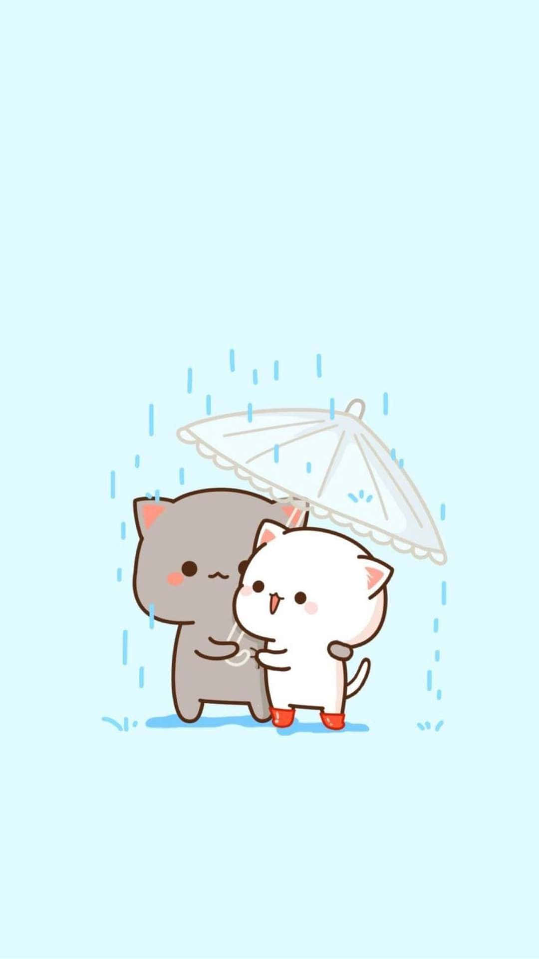 귀여운 모찌 카와이 애니메이션 고양이 배경화면