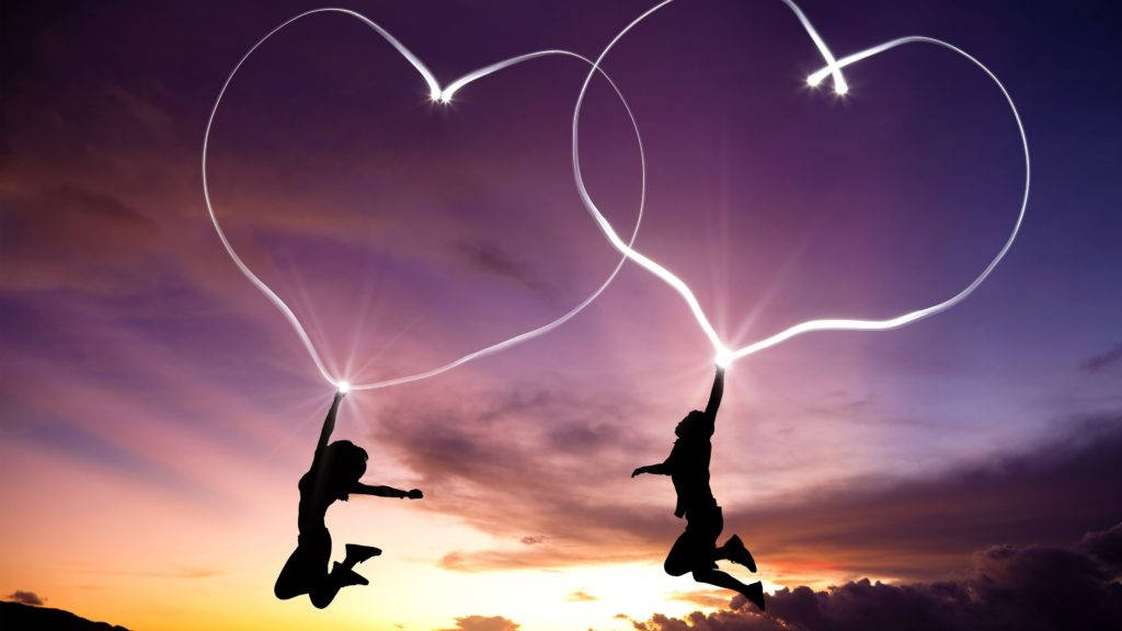 귀여운 사랑 하트 조명 배경화면