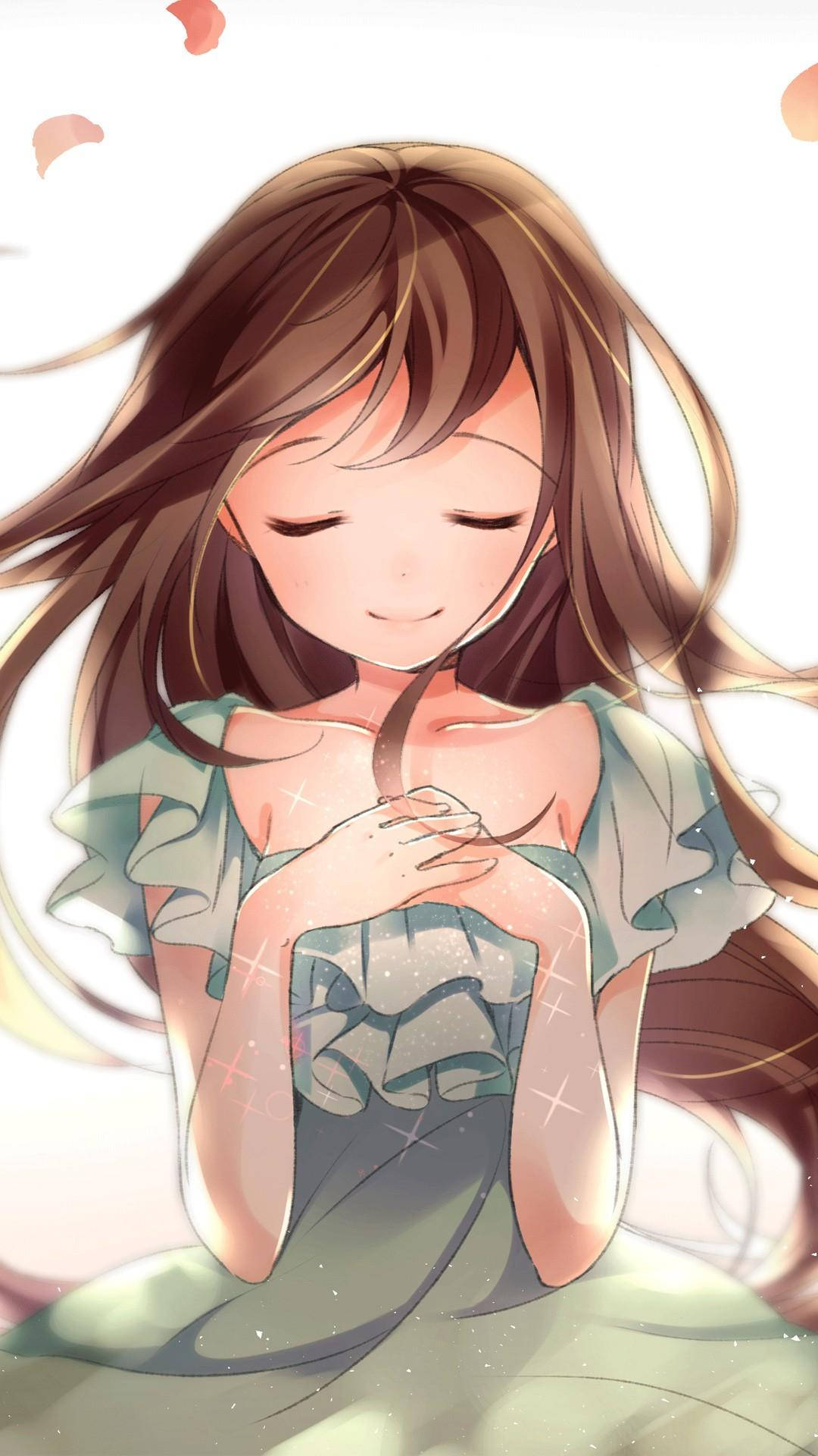 귀여운 애니 프로필 사진 소원 비는 소녀 배경화면
