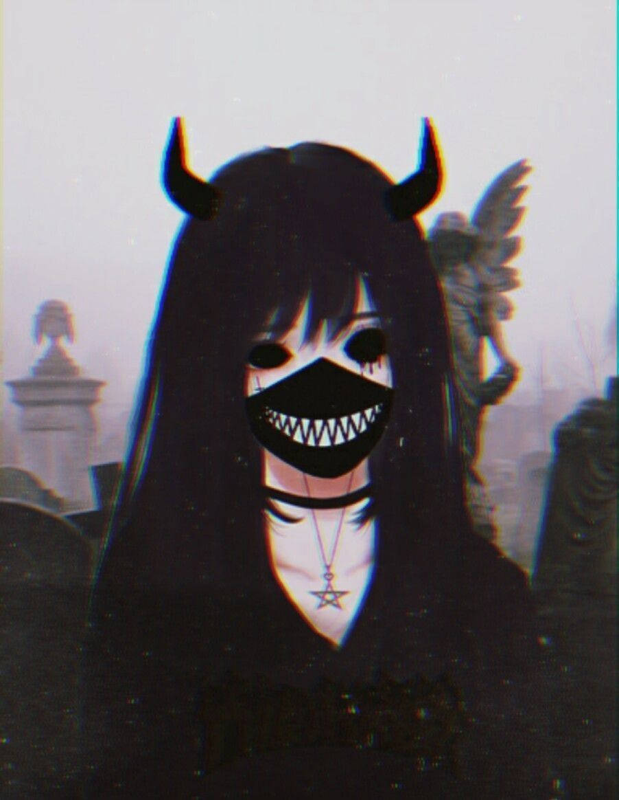 귀여운 애니메 고딕 소녀 PFP 배경화면