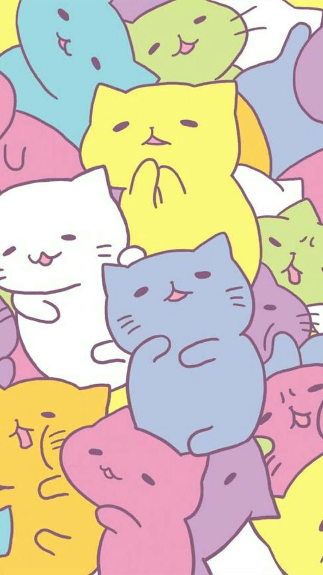 귀여운 애니메이션 고양이 미치리네코 배경화면