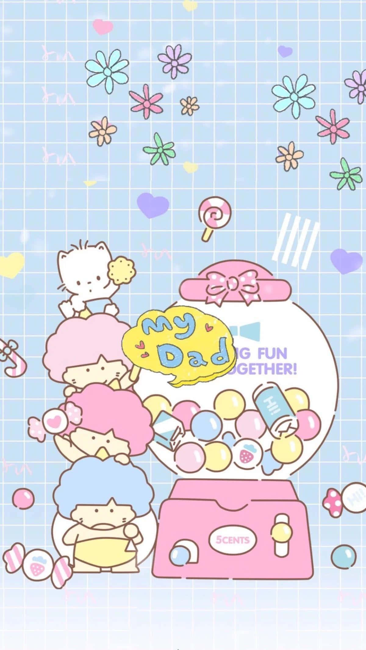 귀여운 애니메이션 미학의 마법 세계를 만나다. 배경화면