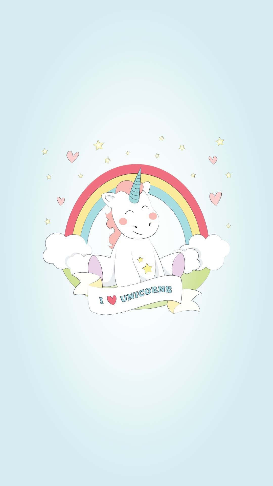 귀여운 유니콘 나는 유니콘을 사랑해 일러스트 아트 그림 배경화면
