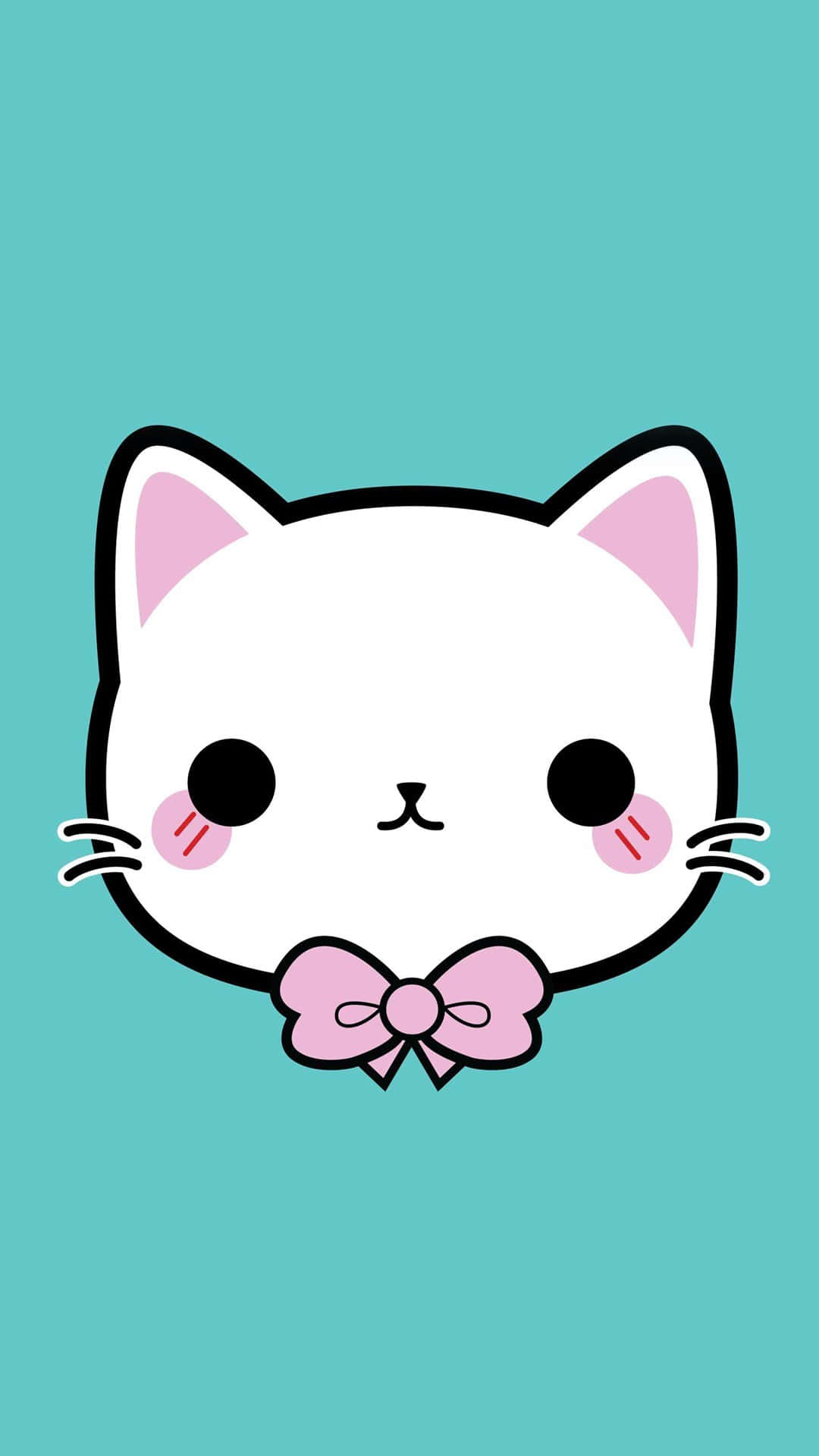 귀여운 카와이 고양이 얼굴 배경화면