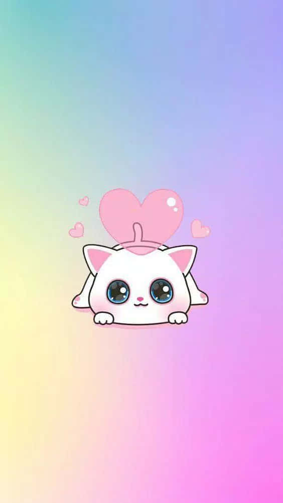 귀여운 카와이 사랑스러운 고양이 만화 배경화면
