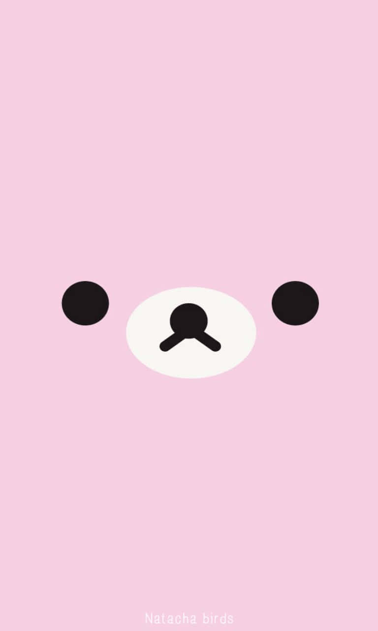 귀여운 카와이 핑크 곰 얼굴 배경화면