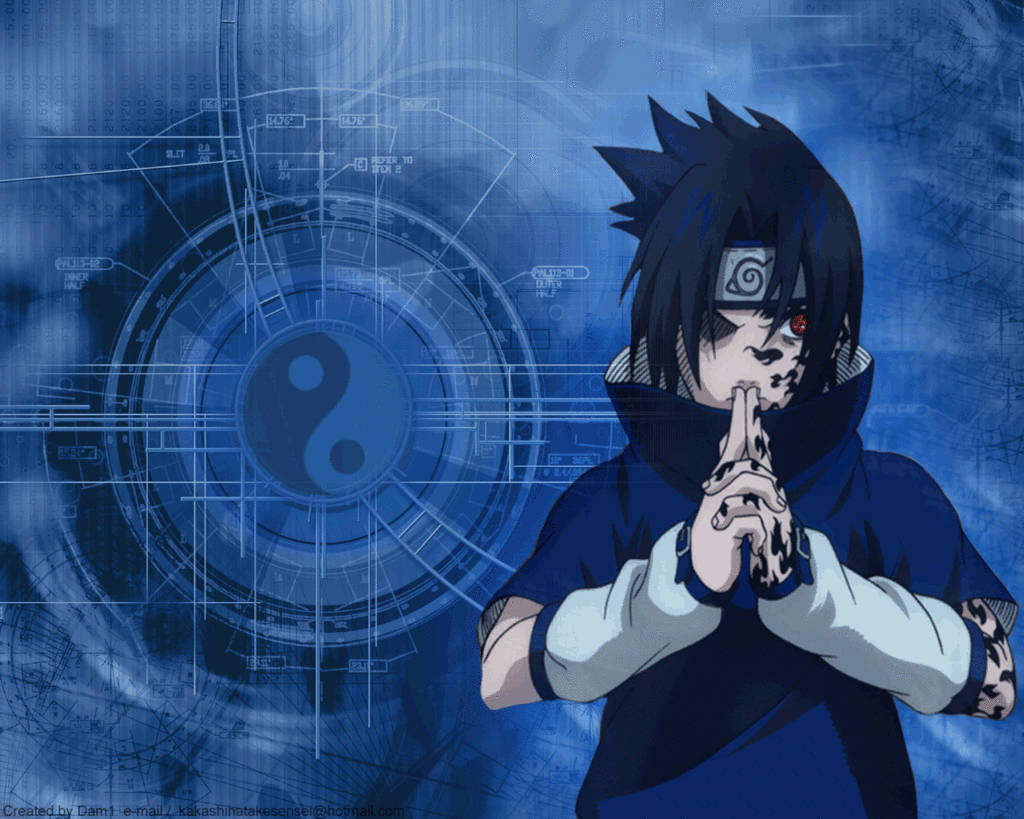 어린 사스케 우치하의 음양 방출 배경화면
