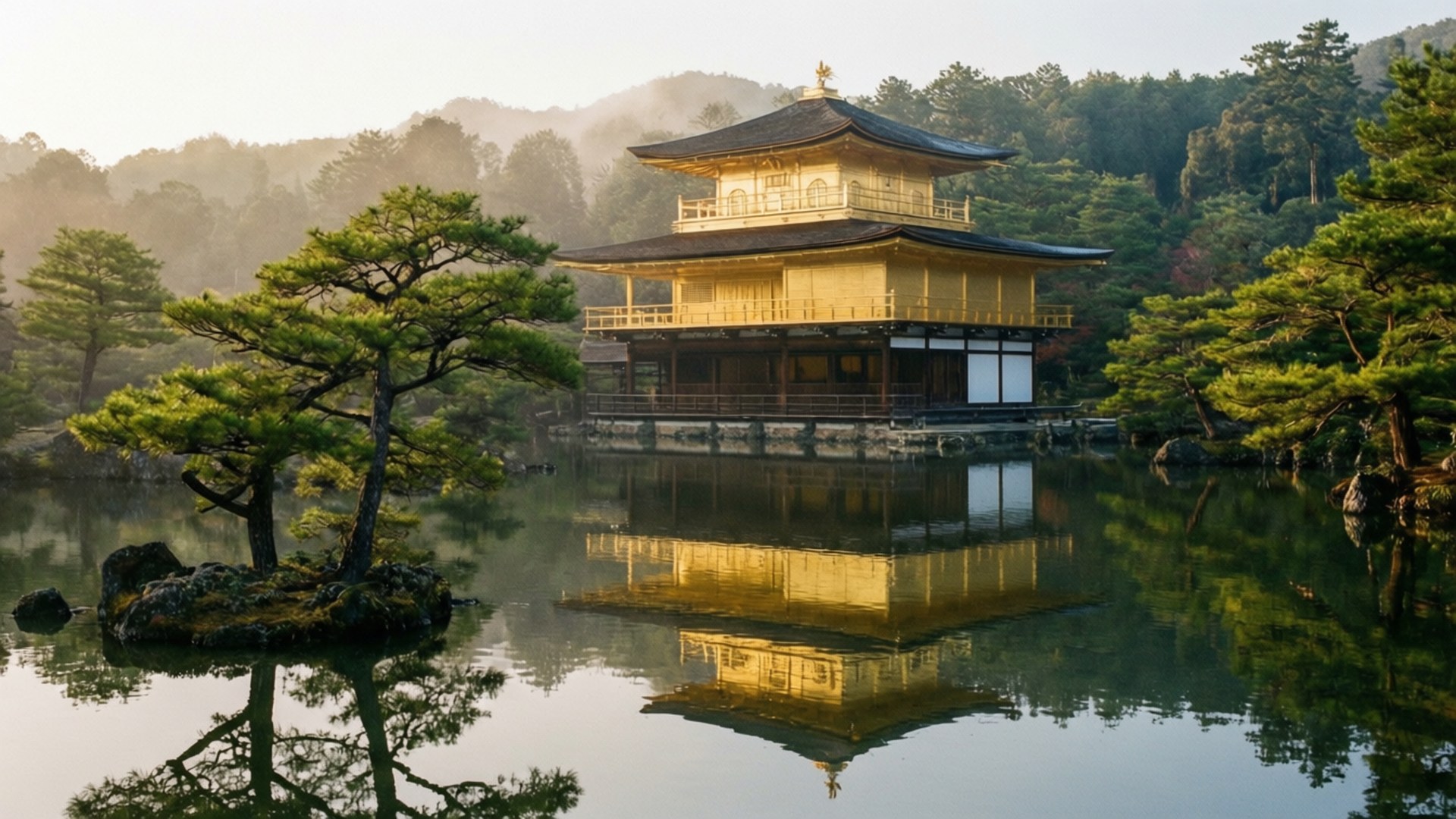 금각의 반영 배경화면