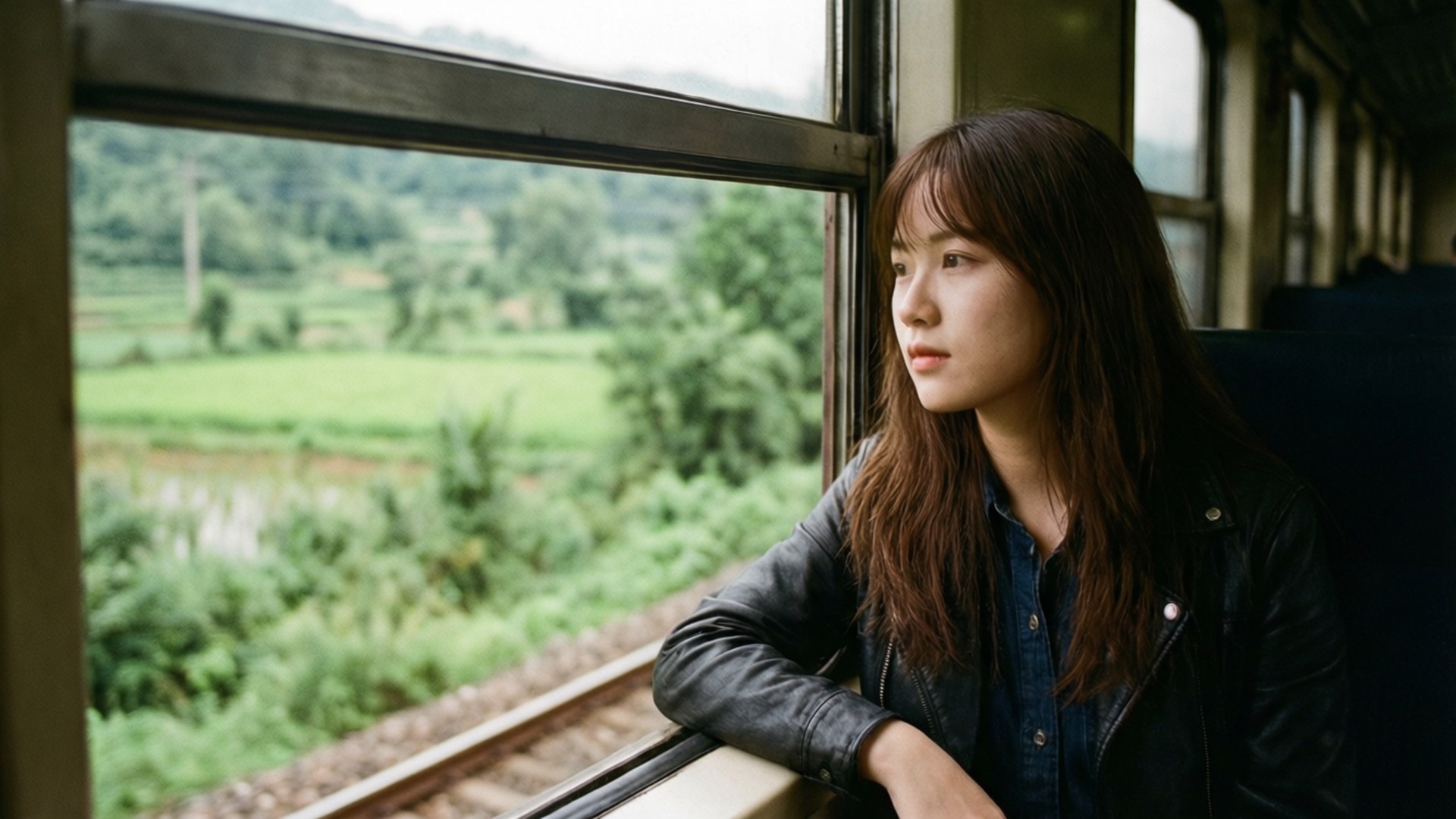 기차 창밖 풍경 배경화면